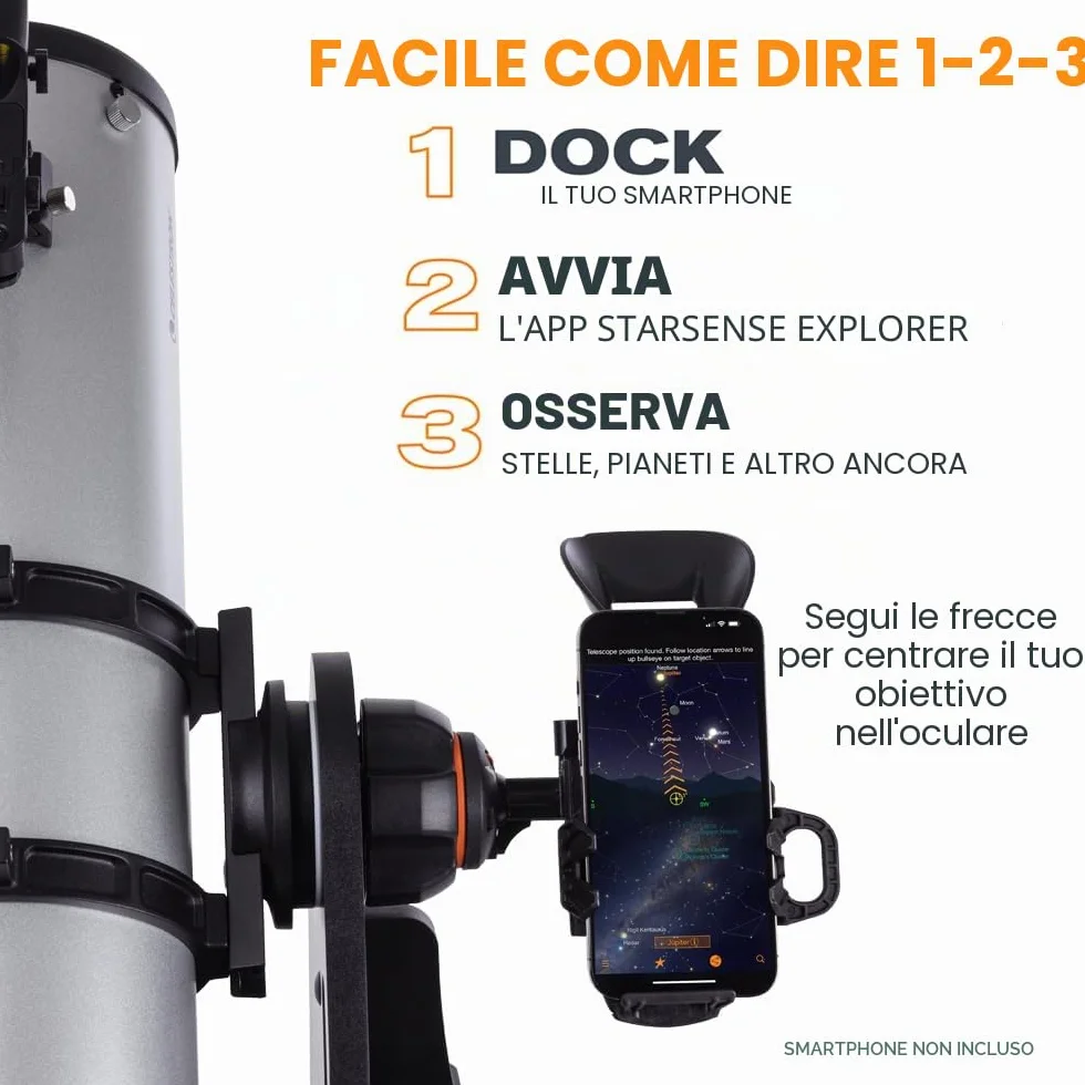 Celestron 22481 StarSense Explorer 130 mm Dobsoniano da tavolo Telescopio compatibile con app per smartphone Funziona con l'app StarSense – Compatibile con iOS/Android