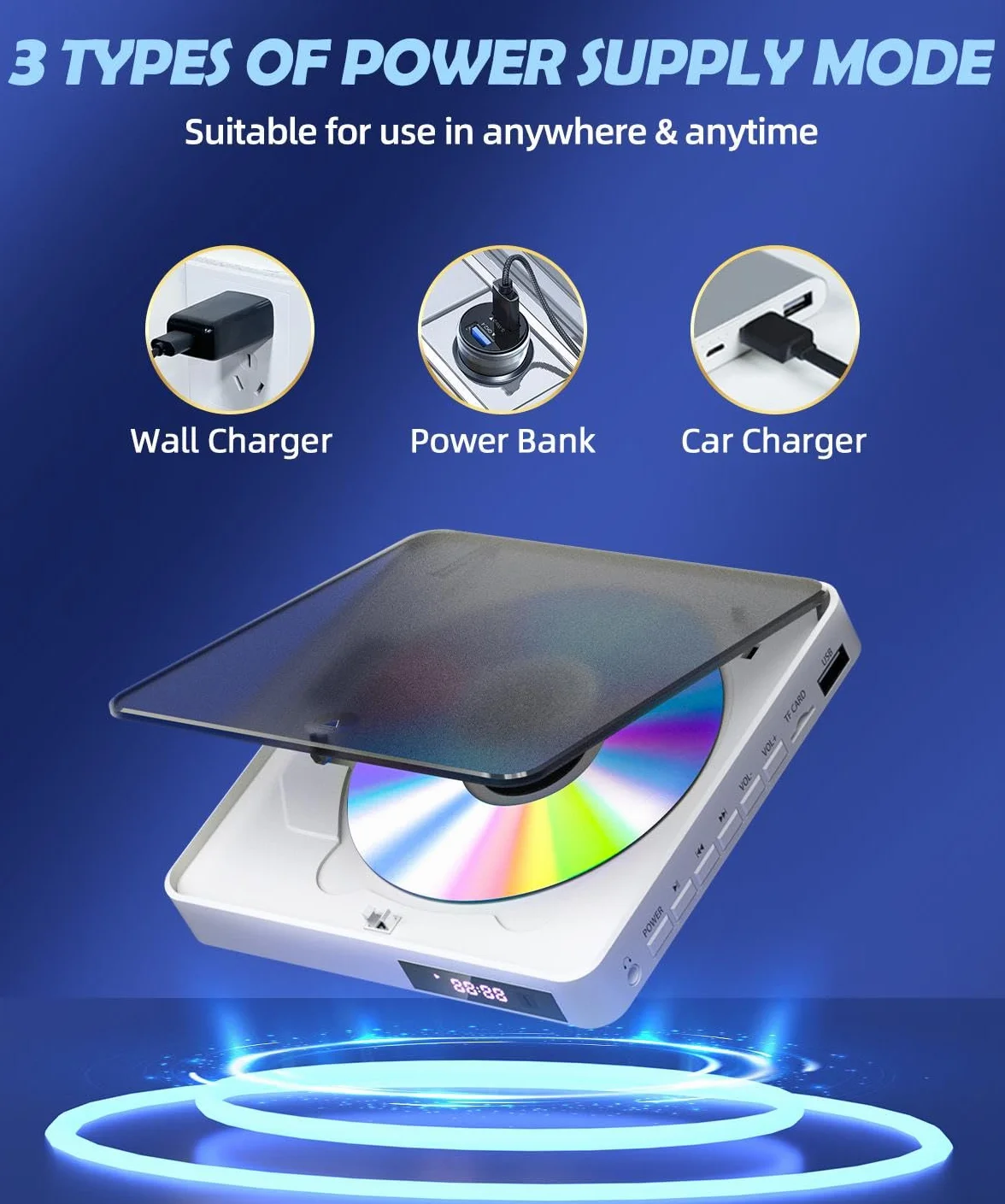 Lettore DVD Arafuna per TV - Tutte le Regioni, HDMI 1080P, Uscita AV, Ingresso USB, Telecomando e Cavo AV, PAL/NTSC - Bianco