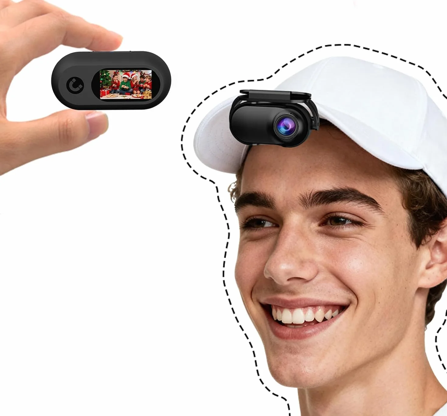 Xilecam Mini Action Cam 1080p Telecamera Animali Telecamere Nascoste da Esterno Body Cam e Accessori（Nero）