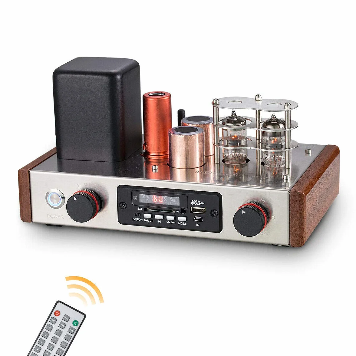 Nobsound Preamplificatore Tubo HiFi Classe A Bluetooth Ricevitore Audio Stereo Lettore USB