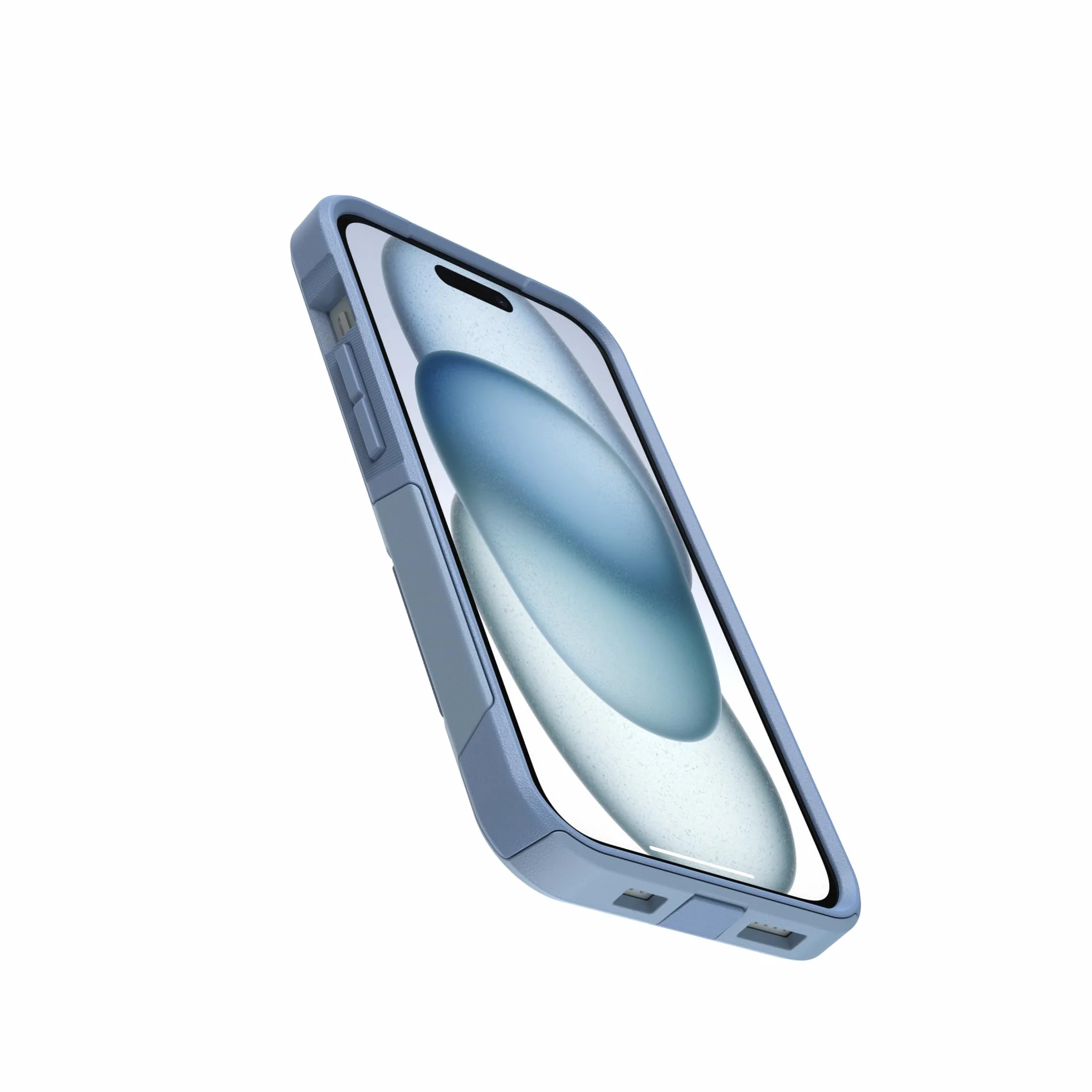 OtterBox Custodia per iPhone 15, iPhone 14 e iPhone 13 Commuter Series - Denim Crisp (Blu), Sottile e Resistente, Tascabile, con Protezione per Le Porte