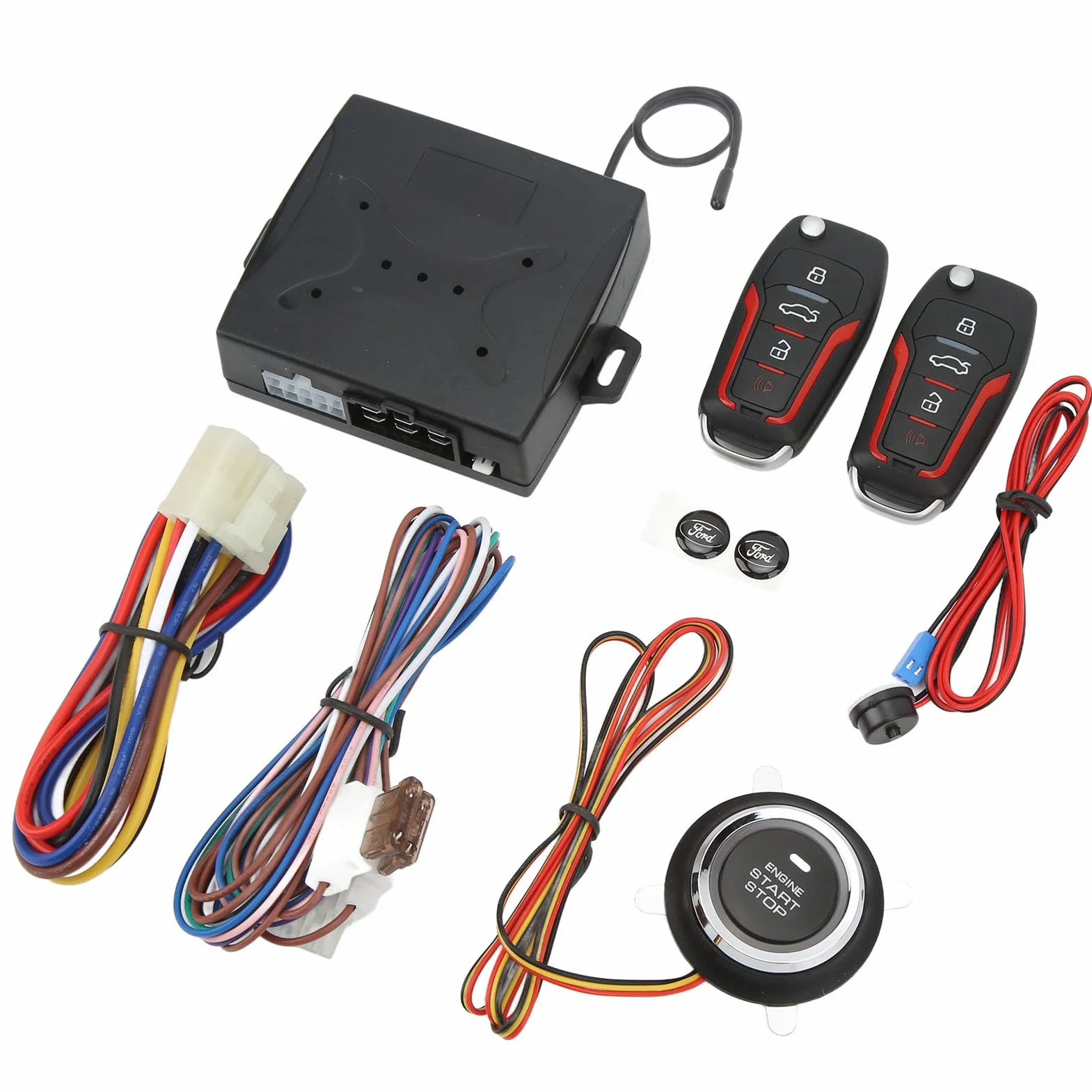 Kit per Auto con Ingresso Senza Chiave Sistema di Accesso Senza Chiave per Auto Antifurto 12V Sistema di Blocco Remoto con Avvio con Un Pulsante Universale per Automobili