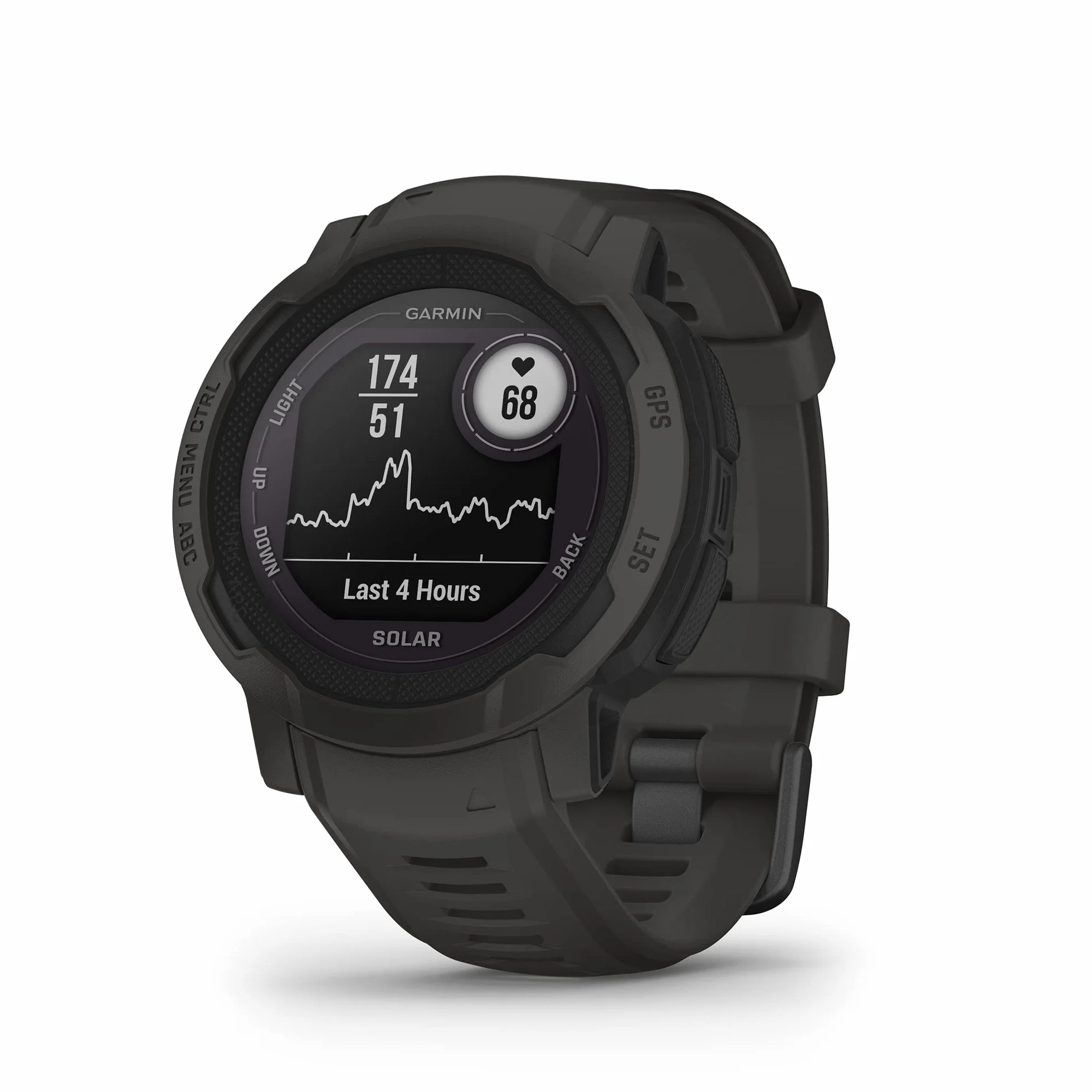Garmin Instinct 2 Solar, Smartwatch, 45mm, Rugged design, Ricarica solare, Autonomia infinita, +30 app multisport, GPS, Cardio, SpO2, Pay, Connect IQ (Graphite) (Ricondizionato)