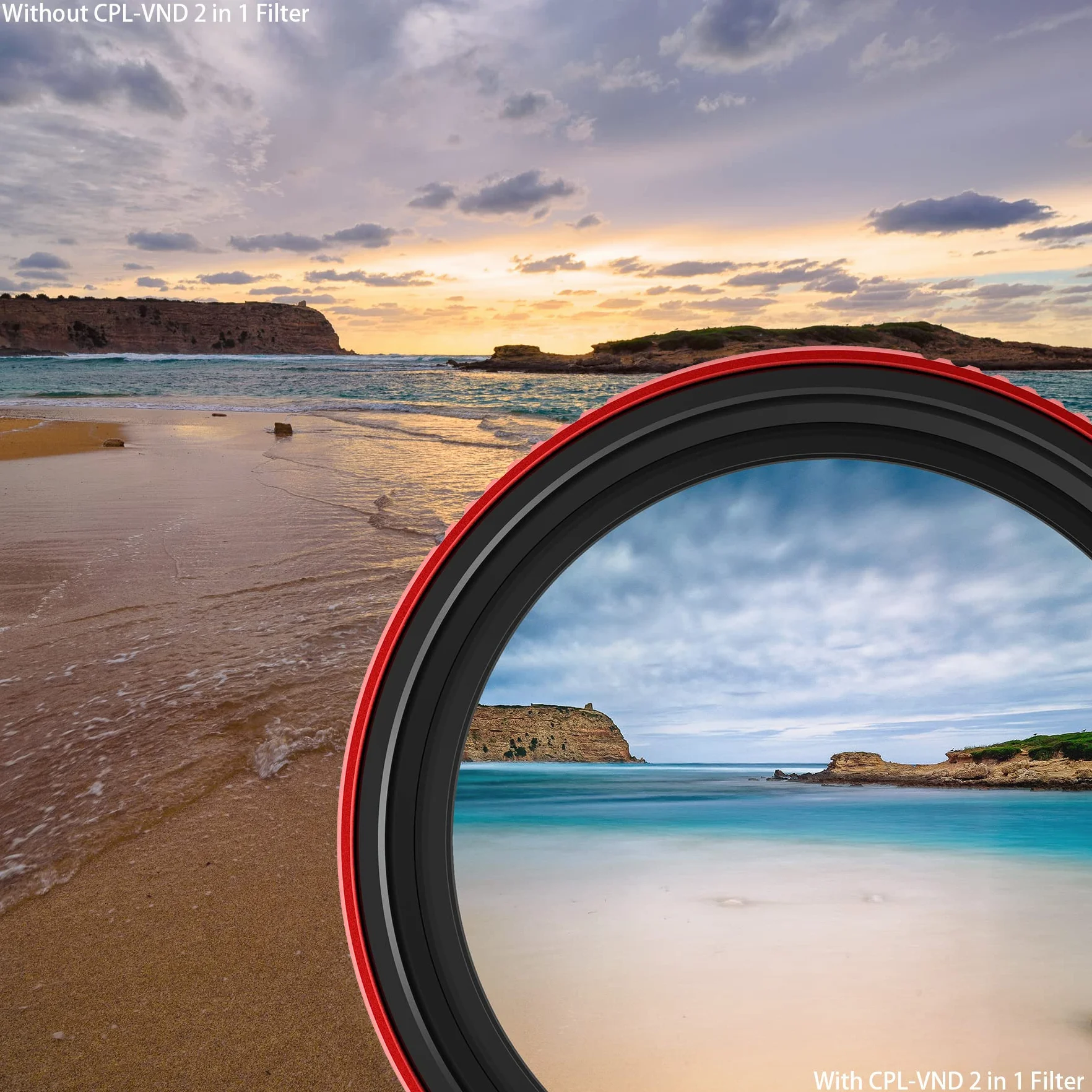 Haida CPL + VND Filtro 2 in 1 82mm – Filtro Polarizzante Filtro ND Variabile 3-7 Stop ND8 ND16 ND32 ND64 ND128