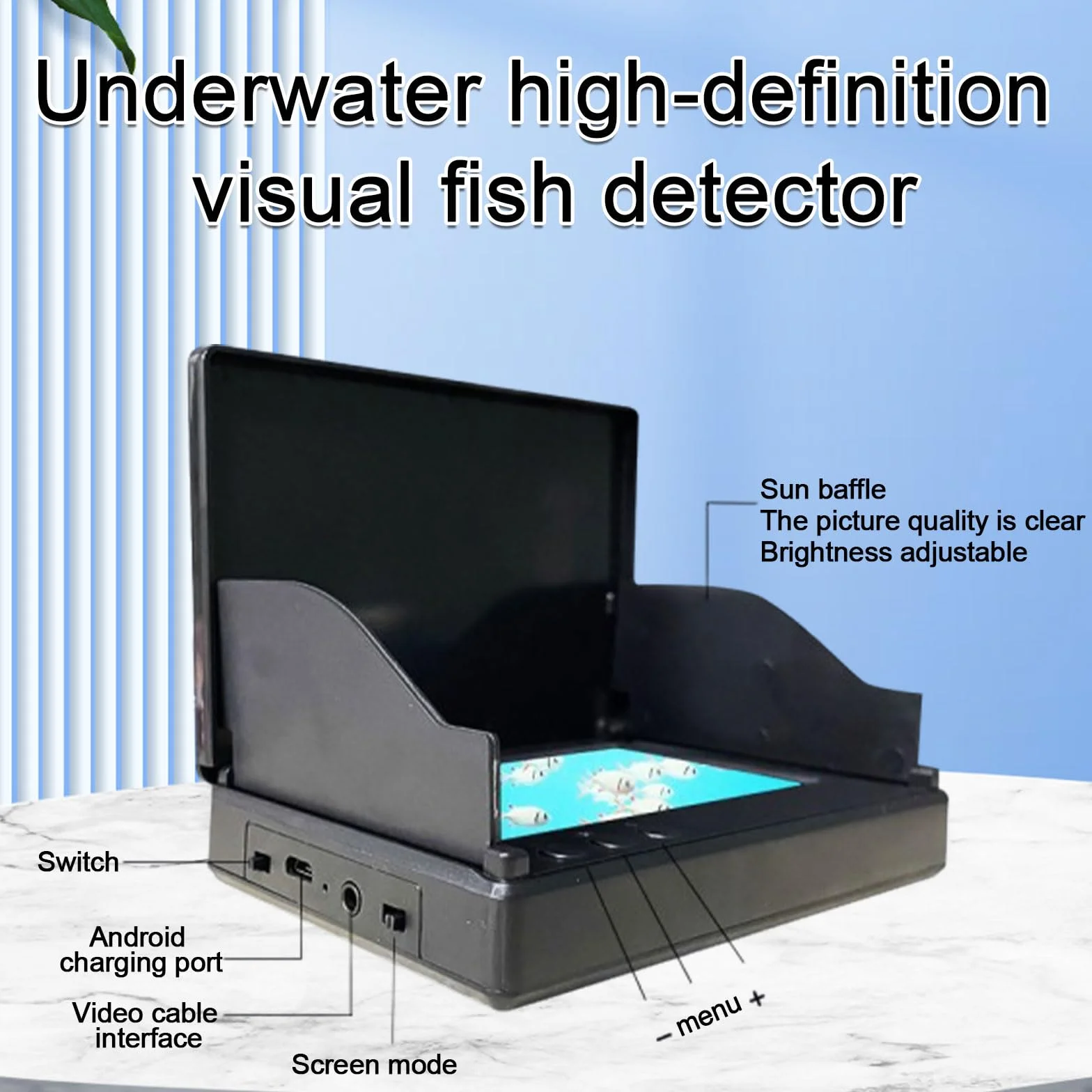 Telecamera per pesca subacquea, batteria da 5000 mAh con schermo da 4,3 pollici, 1080p HD visibile Fish Finder con 6 LED IR luci a infrarossi e cavo da 30 m per pesca su ghiaccio, fiume e
