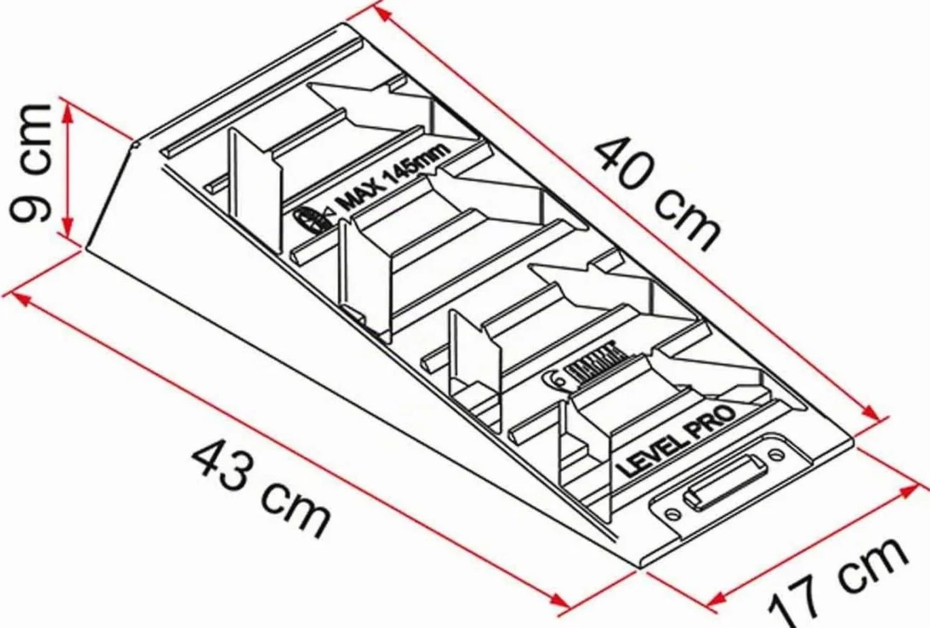 Fiamma set 2 cunei compensazione salita 5000 kg 40/43 x 17 x 9,5 cm per roulotte camper