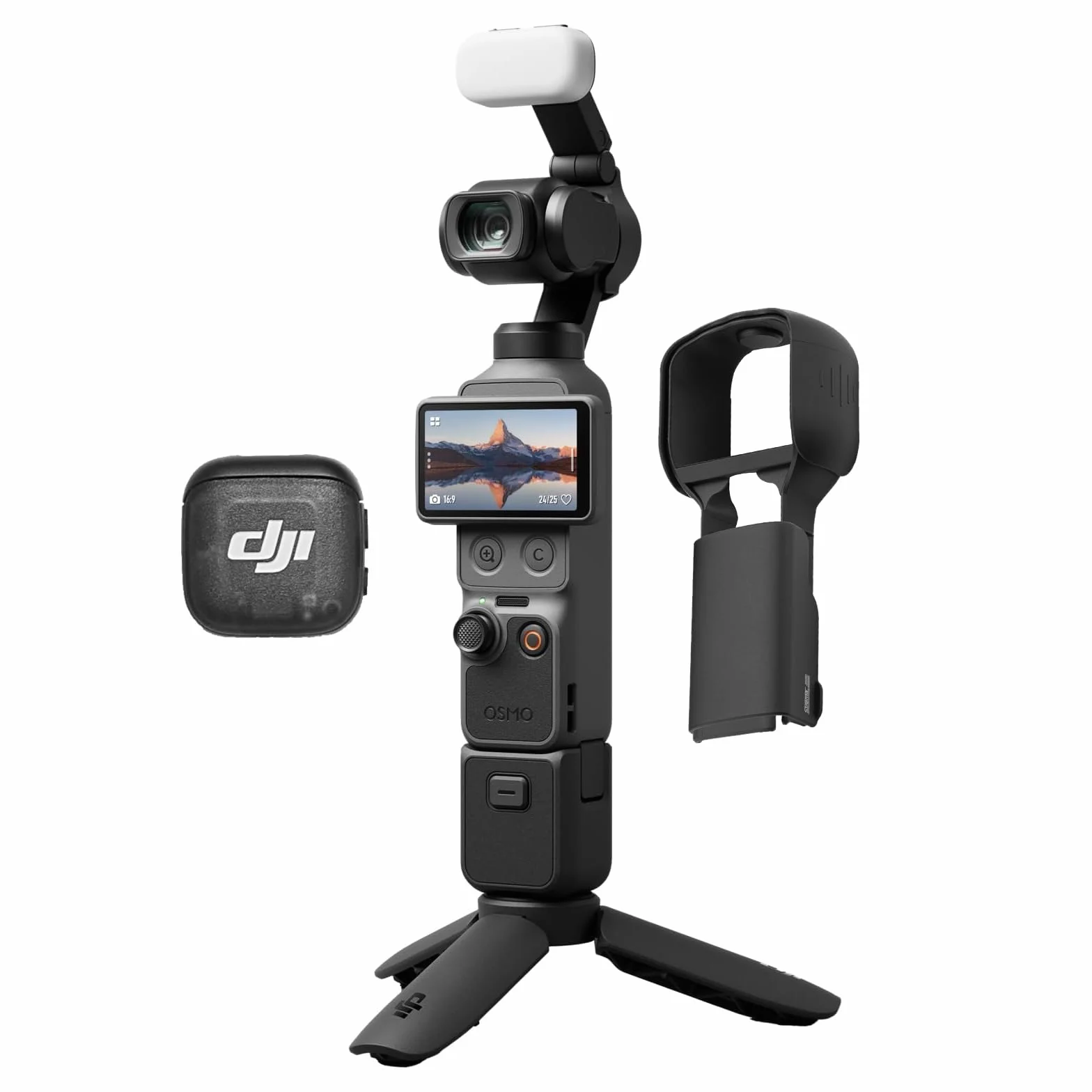 DJI Osmo Pocket 4 Combo Creator Bundle, stabilizzazione a tre assi, Trasmettitore Mic 3, CMOS da 1″ e 4K/240fps, zoom senza perdita 2×, fotocamera stabilizzata tascabile per vlog(Custodia protettiva)