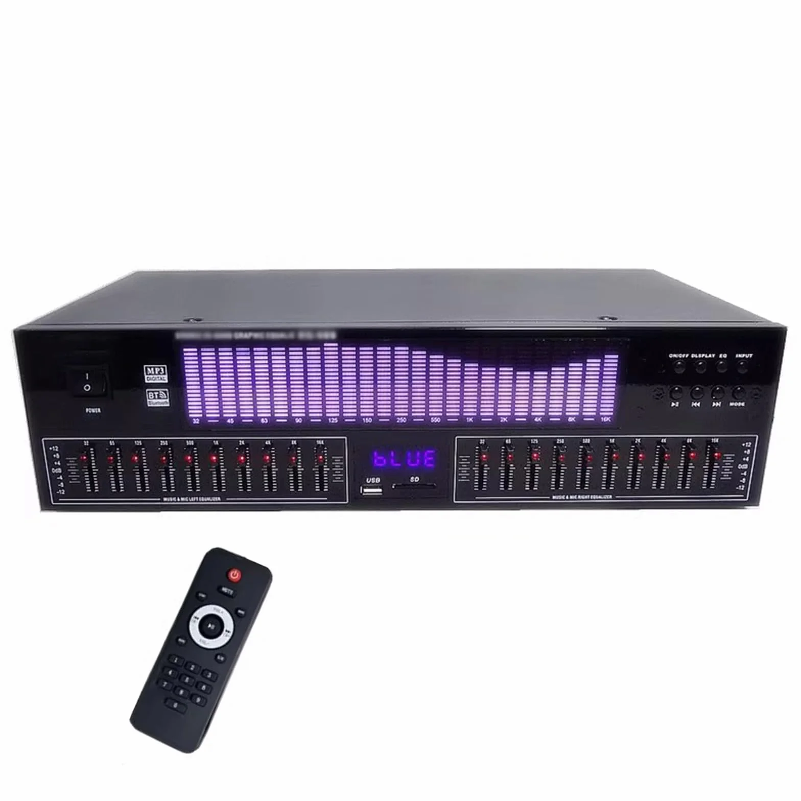 Equalizzatore Grafico Hi-Fi, Analizzatore Di Spettro a 20 Bande, Con Telecomando, Display a LED Dello Spettro, 15 Stili Dinamici, Per Studio Di Registrazione, Casa