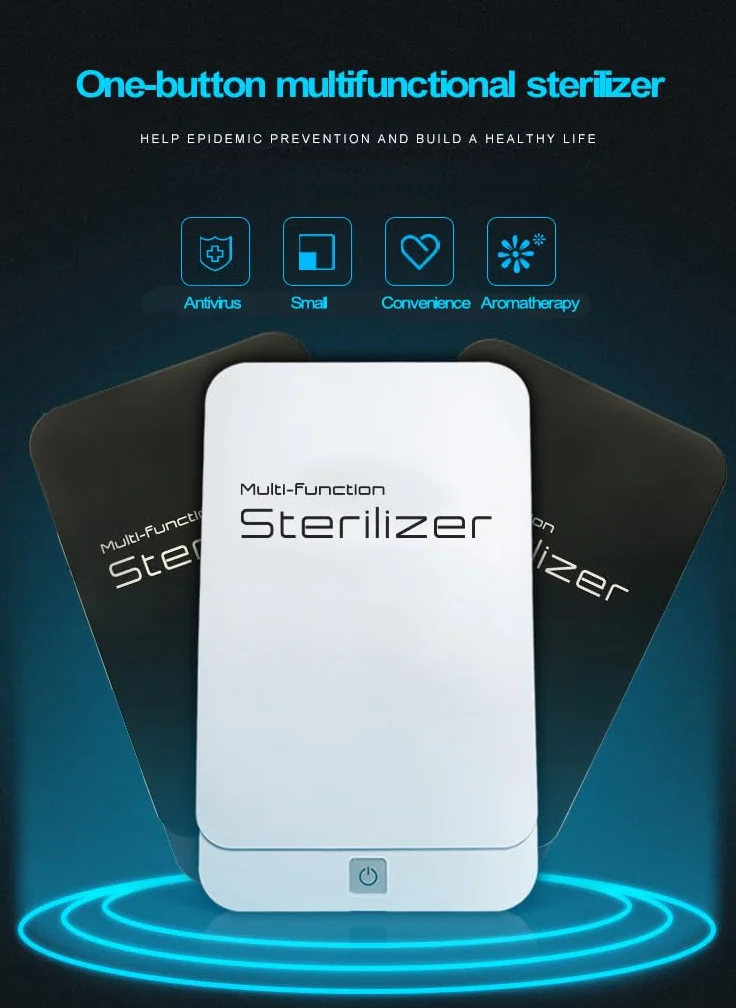 Scatola disinfettante con luce UV, scatola per la pulizia del telefono cellulare, scatola per la pulizia UVC portatile, per aromaterapia, sterilizzatore UV a 360° per telefono, spazzolini da denti
