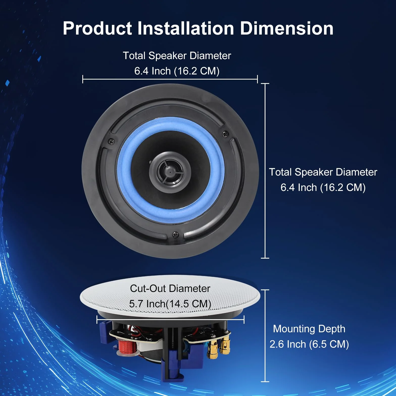 STUDIOFINIX altoparlanti da soffitto Bluetooth 2 vie incasso interni esterni 1 paio