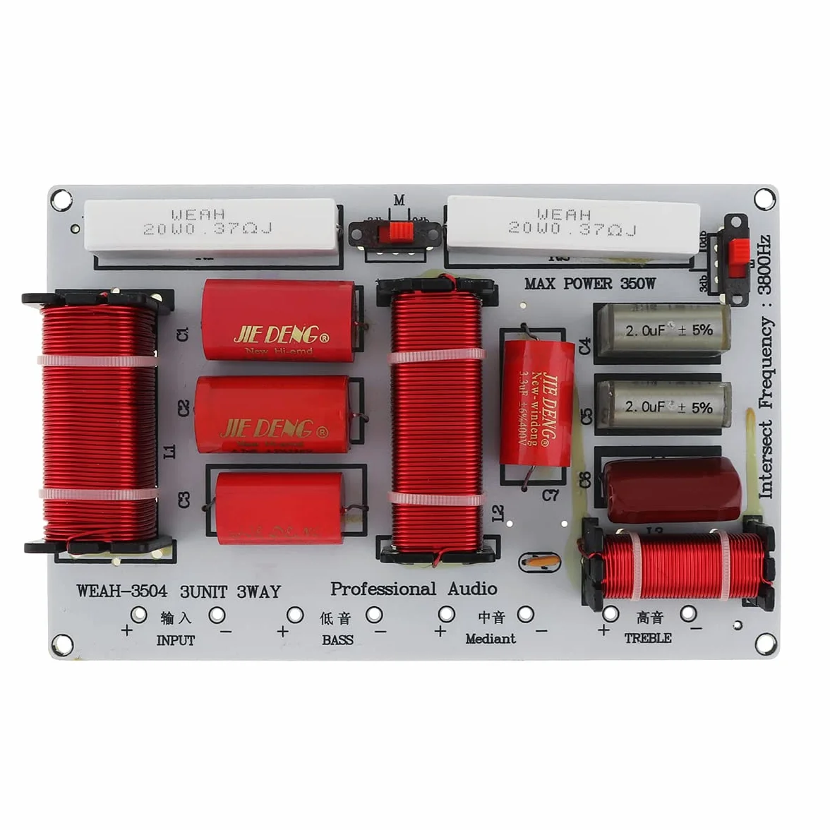 3 Altoparlanti Crossover, 350 W 3 Vie 3 Unità Altoparlanti HiFi Casa Altoparlanti Audio Frequenza Divider Crossover Filtri
