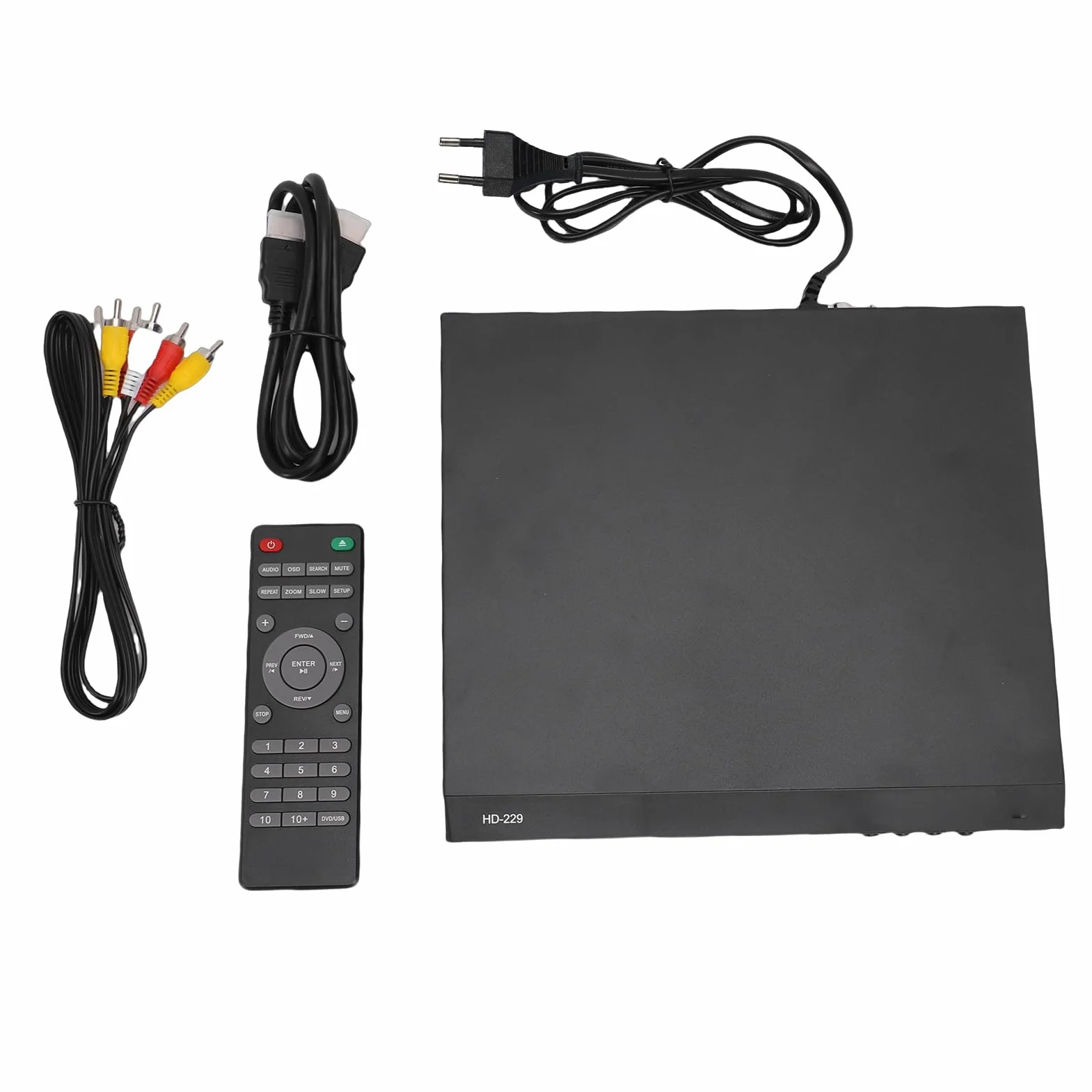 Interfaccia Multimediale HD Lettore DVD, Lettore CD per TV Domestica, Adatto Agli Anziani, Ingresso USB, Scansione Progressiva, Tutte le Regioni, Telecomando, Ingresso (Spina UE 1500w)