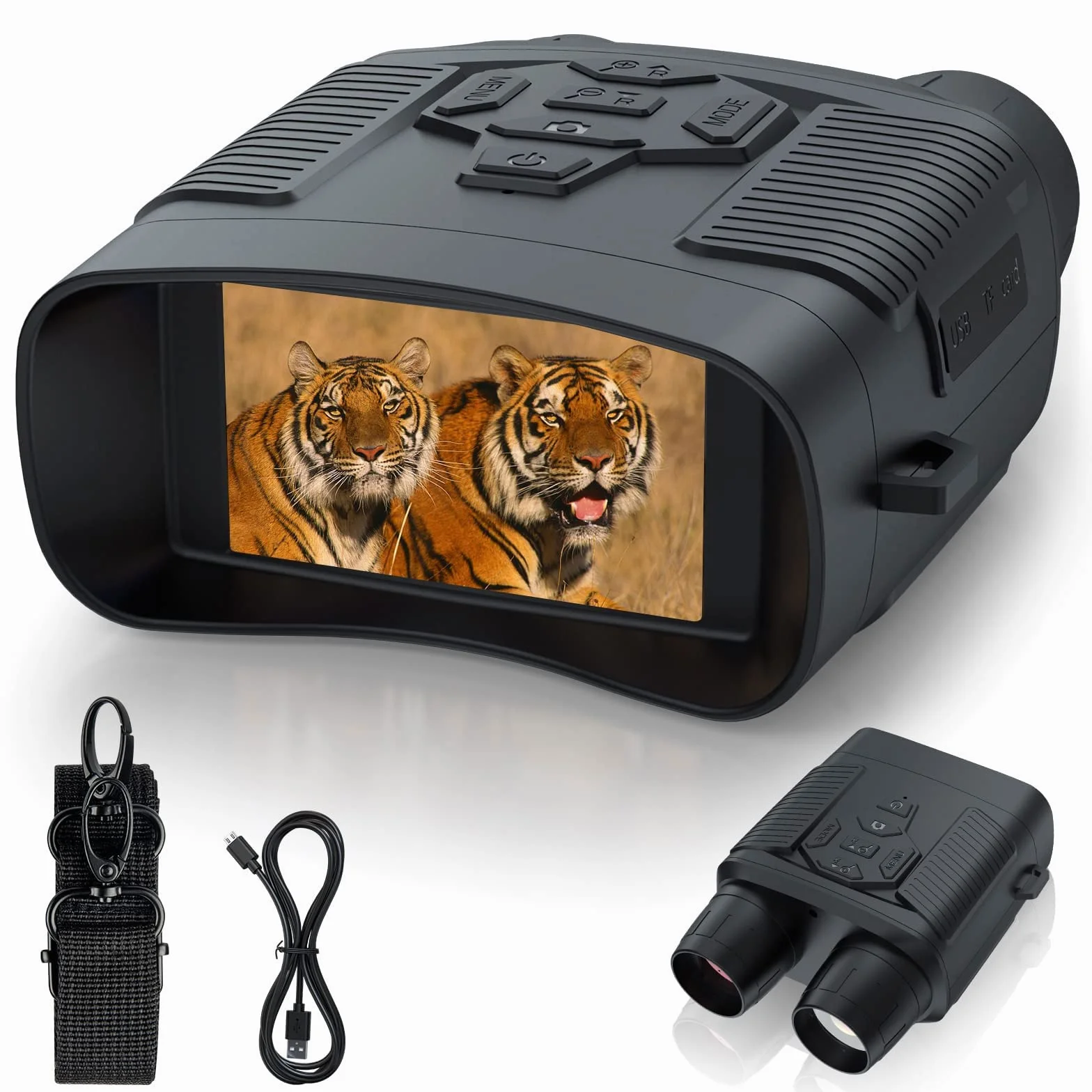 zalati Occhiali per la visione notturna Binocolo a infrarossi 4K con display da 3" Batteria ricaricabile per la caccia