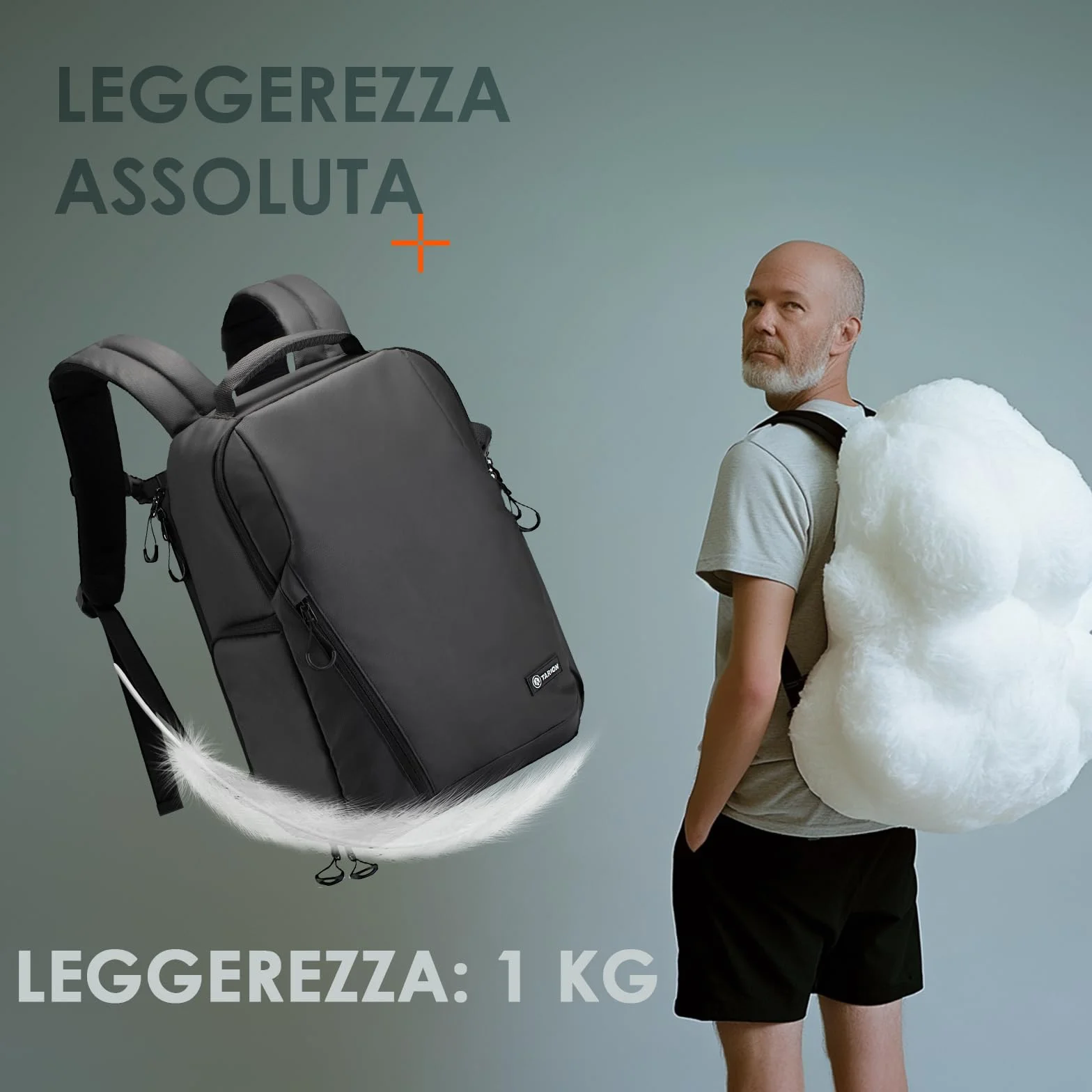 TARION TR-L Zaino Impermeabile per Fotocamera Con Scomparto per Laptop da 14'', Professionale di Grande Capacità Con Copertura Antipioggia