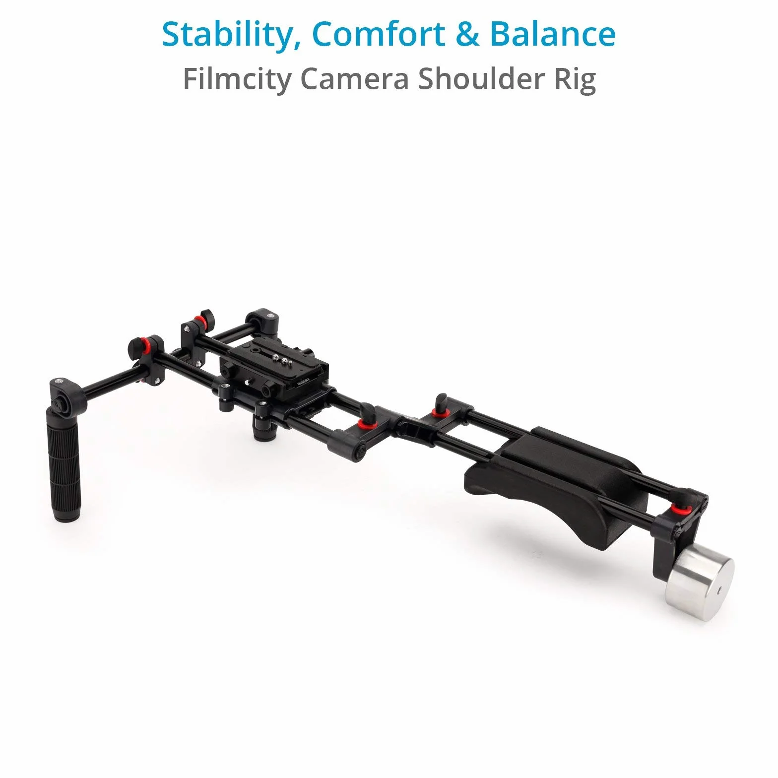 Kit Supporto a Spalla per Fotocamera con Cage e Matte Box per DSLR e Videocamere. Staffe e Impugnature Regolabili (FC-02)