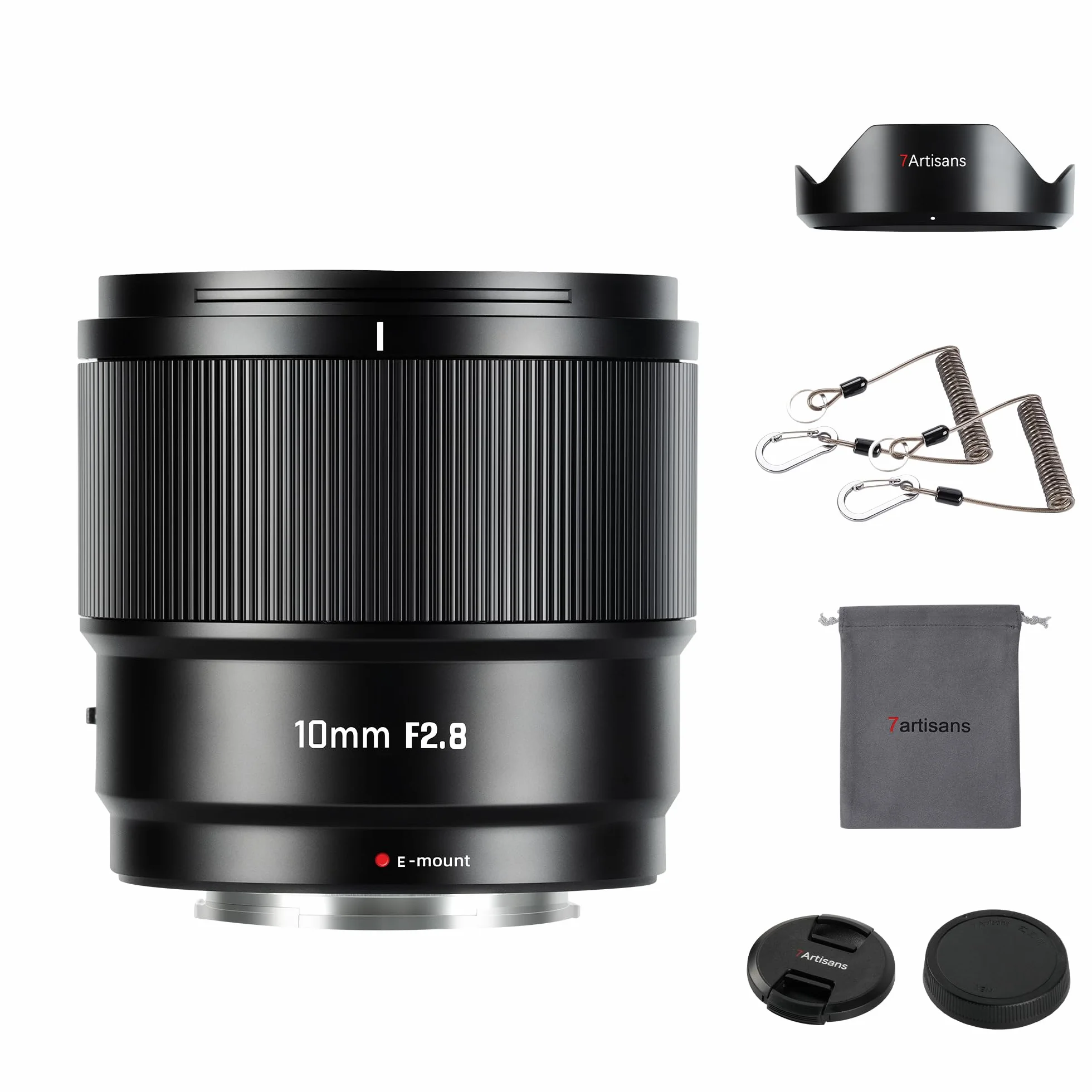 Obiettivo grandangolare 7artisans AF10mm F2.8 APS-C ampia apertura supporta apertura automatica/manuale e riconoscimento volti/occhi compatibile con Sony FS5/FS7/FS7M2/FS5M2K/A3000/A5000/A6000 (nero)