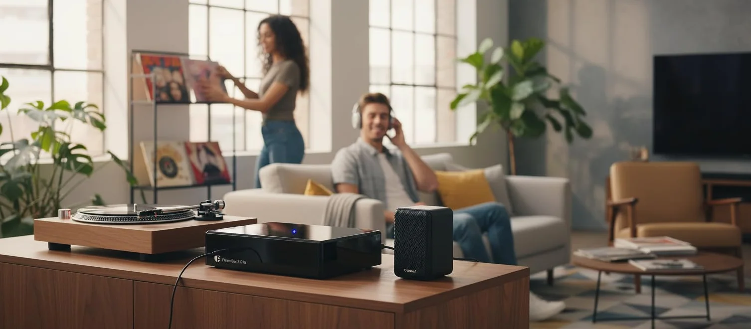 Pro-Ject Phono Box E BT5 Preamplificatore fono wireless Bluetooth 5.0 AptX HD Nero