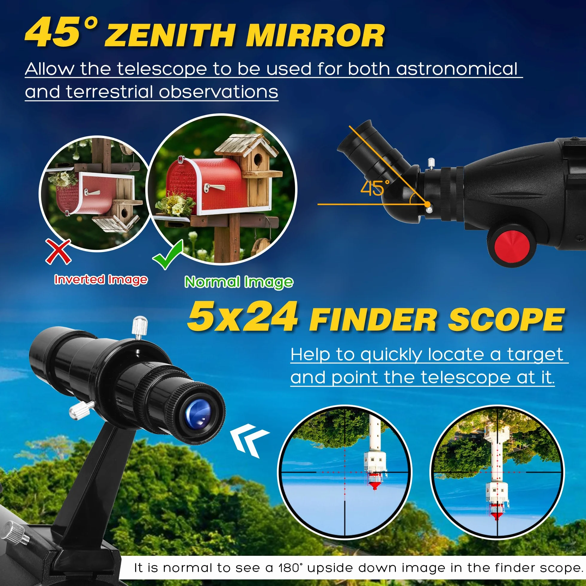 Telescopio per astronomia adulti principianti, 36X-450X, telescopi astronomici rifrattori portatili professionali da 90mm di apertura/900mm con treppiede&adattatore per telefono&borsa da trasporto