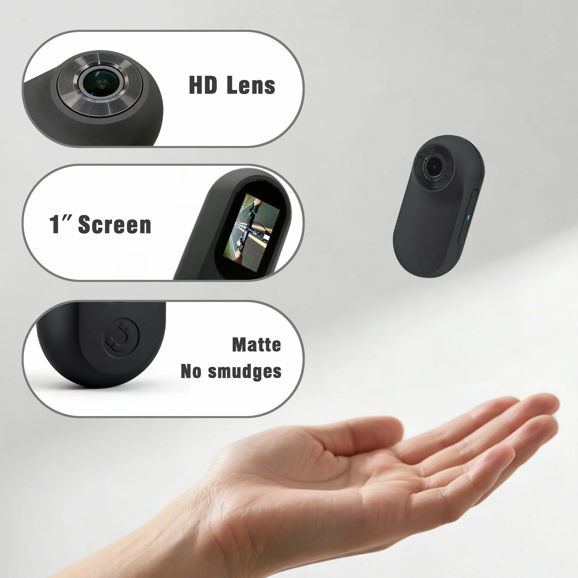 Mini Body Cam con Ciondolo Magnetico, Action Cam con Custodia Subacquea, Telecamera Indossabile con Scheda Memoria per Snorkeling, POV Camera per Casco Moto, Bici, Sport Estremi e Vlogging (Nero)