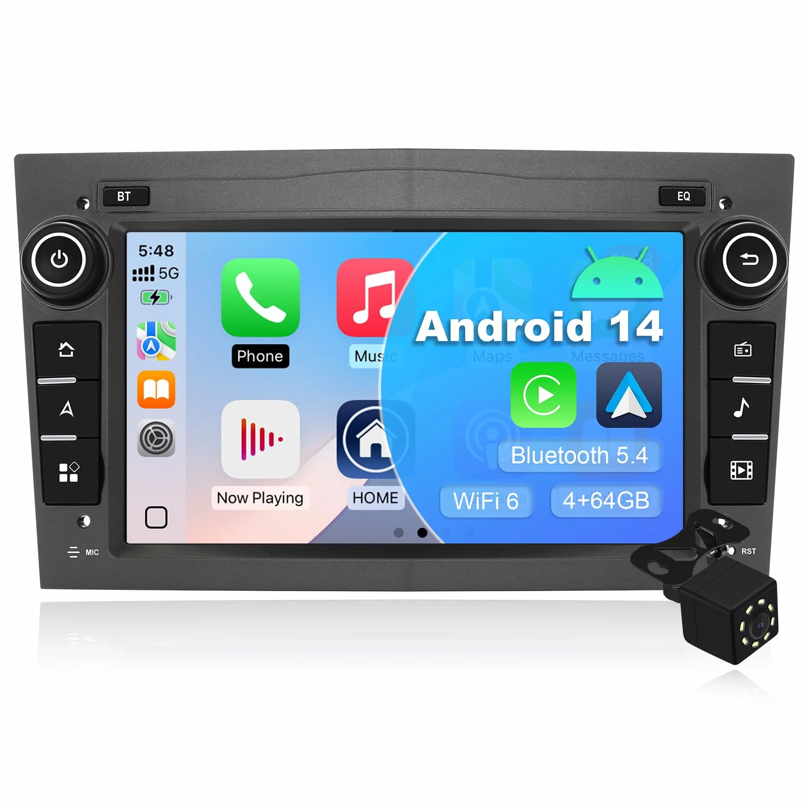 4G 64G 7inch Android 14 Car Multimedia Radio for Vauxhall Opel Corsa C/D Zafira B Astra G/H Meriva Combo Signum Wireless CarPlay Android Auto Mirror Link FM RDS GPS WiFi SWC