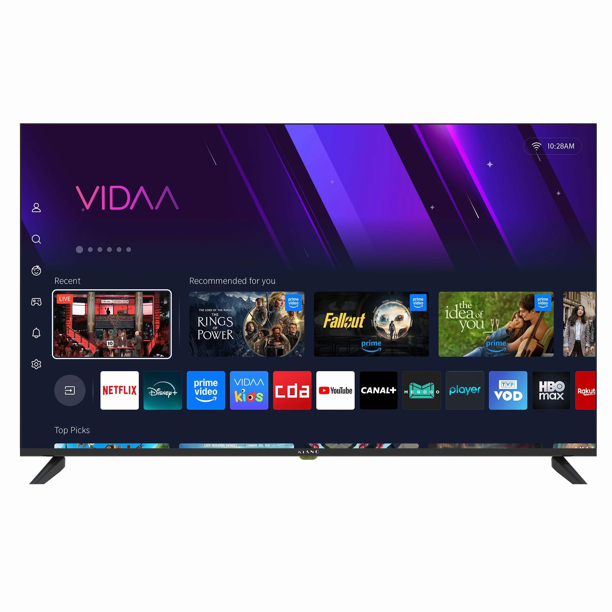 KIANO Elegance 50" Smart TV VIDAA UHD 4K HDR Dolby Digital Plus DVB-T2/S2/C