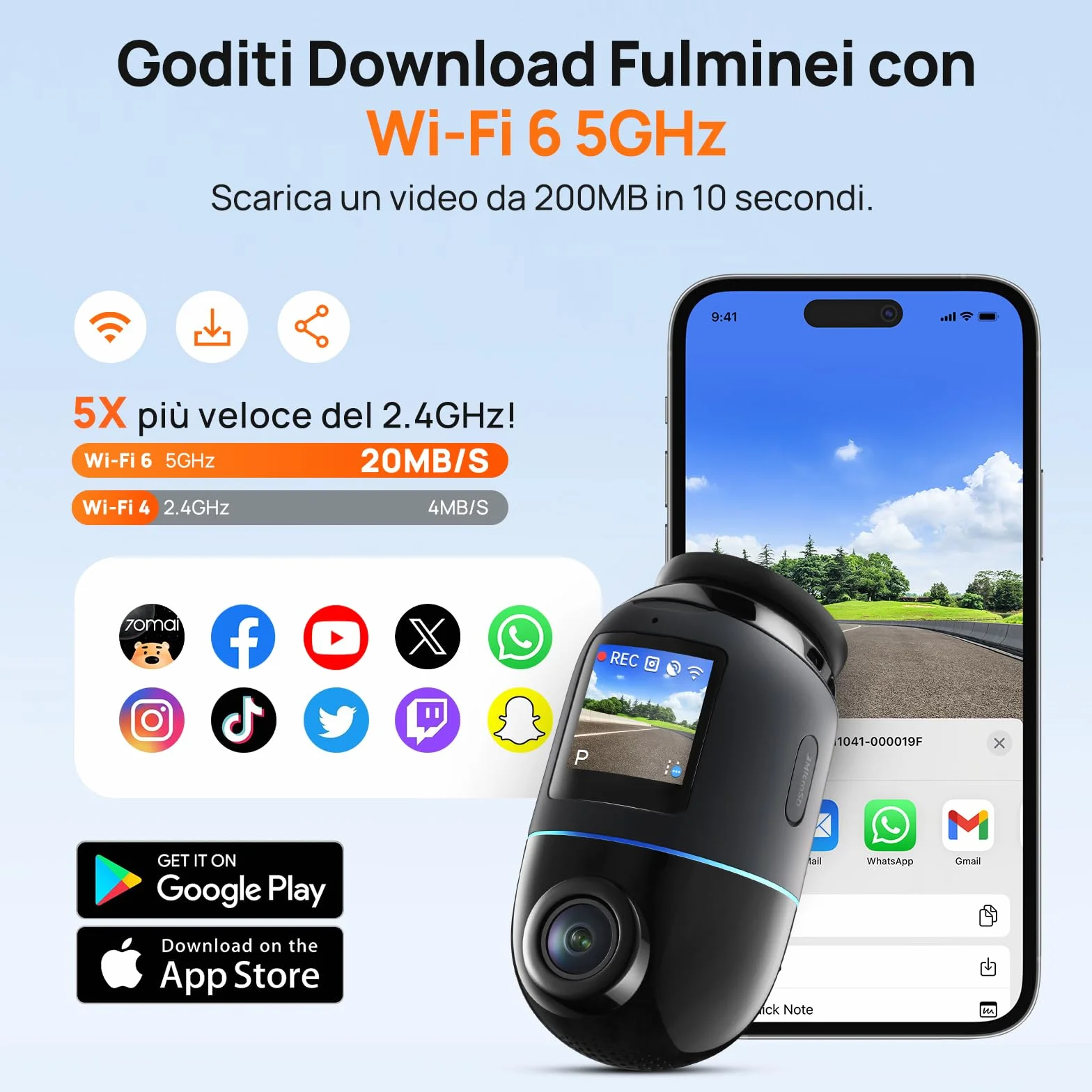 70mai Dash Cam 4K Omni, Dual-Channel 4K+1080P DashCam Auto 360 Gradi, Rilevamento Movimento AI, Visione Notturna, 5GHz WiFi6 GPS Telecamera per Auto, Modalità Parcheggio 24H, Controllo APP, Max 512G