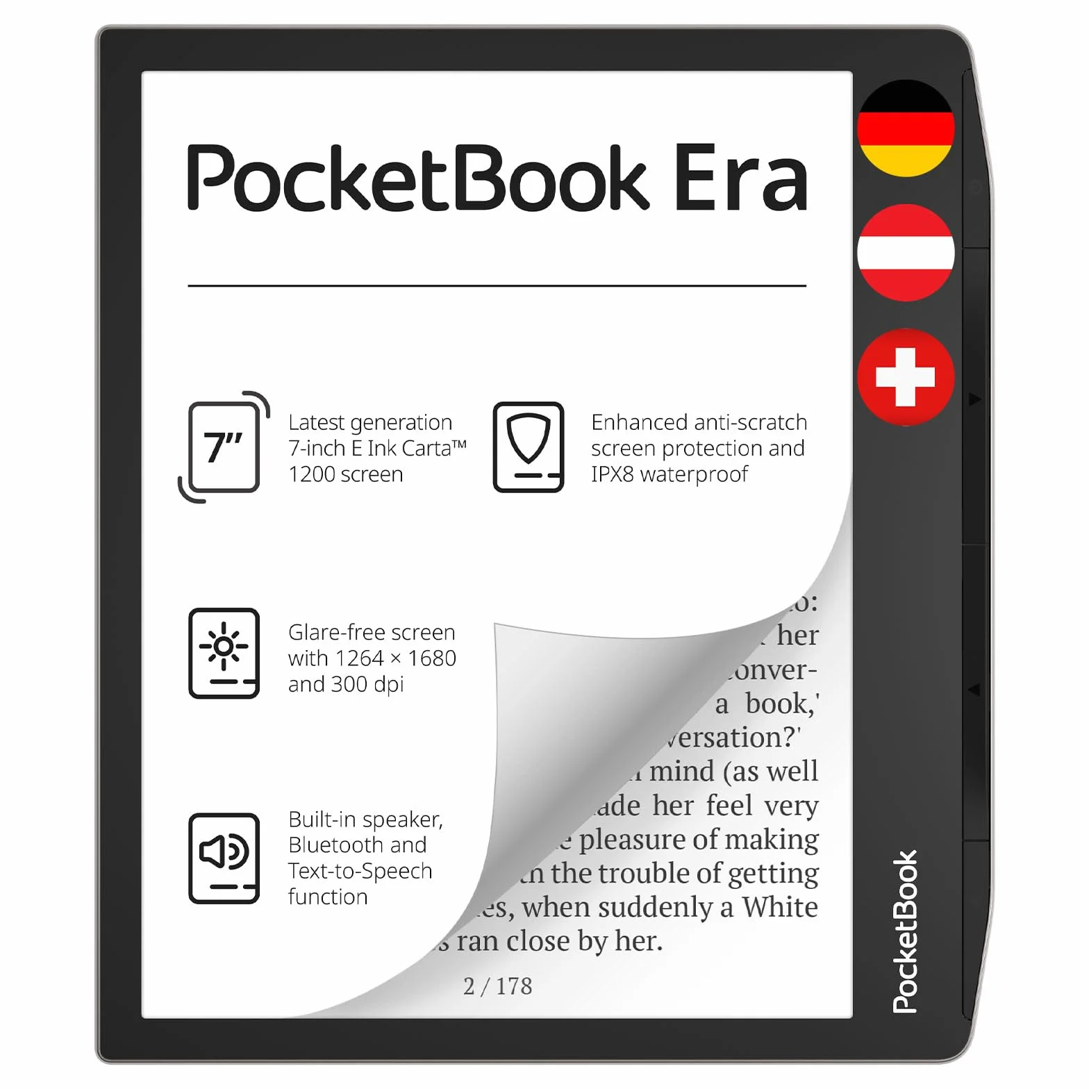 Pocketbook Era Argento e-book Reader e-book Reader 7 Pollici Touch Display 16GB Bluetooth