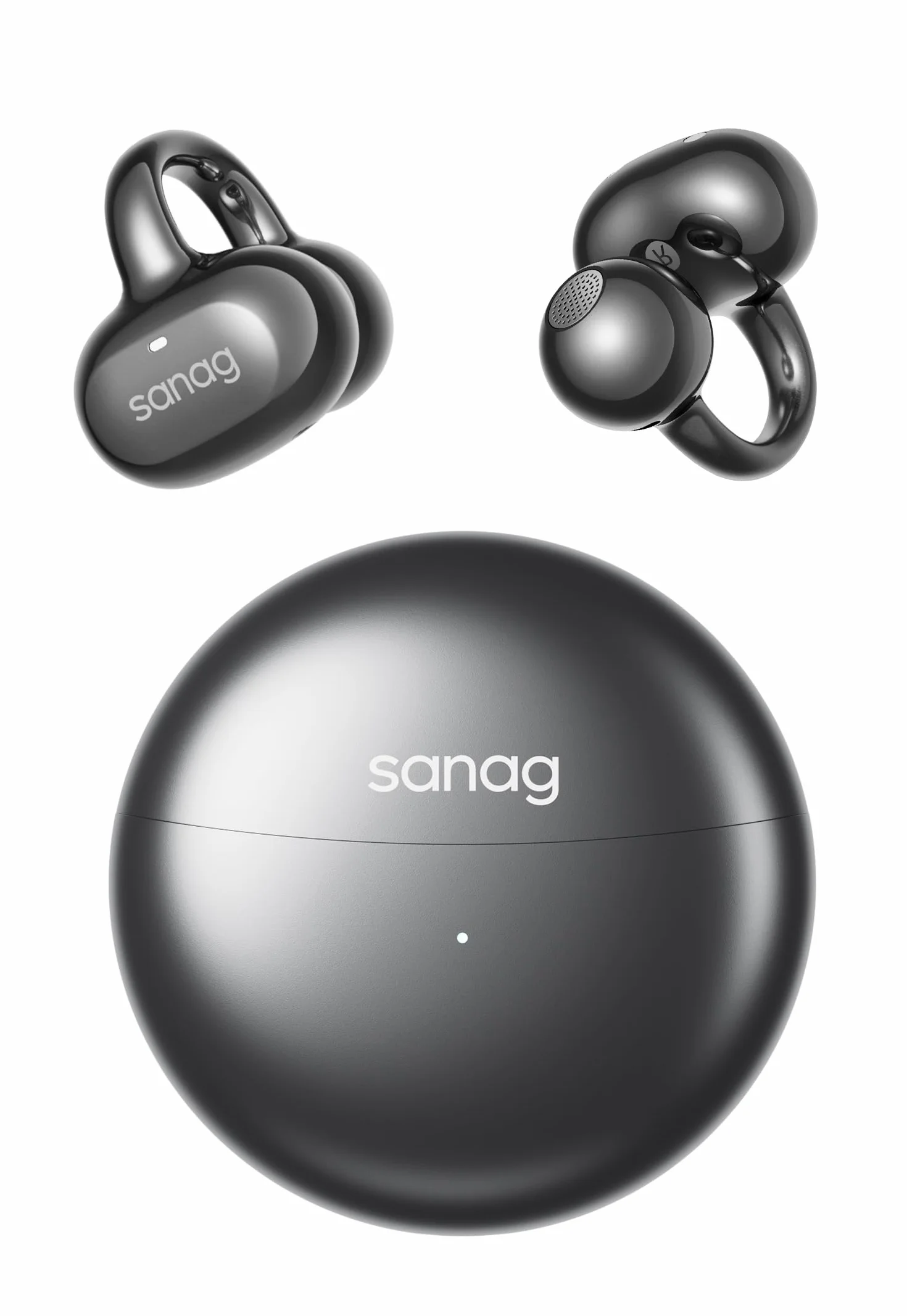 SANAG S6SUltra Auricolari Open Ear, Cuffie Clip on, Comfort e Vestibilità Stabile, Bluetooth 6.0, Bassi Profondi, IP67, 42H di Autonomia, Chiamate AI, App Personalizzata, Ideali per Sport e Lavoro