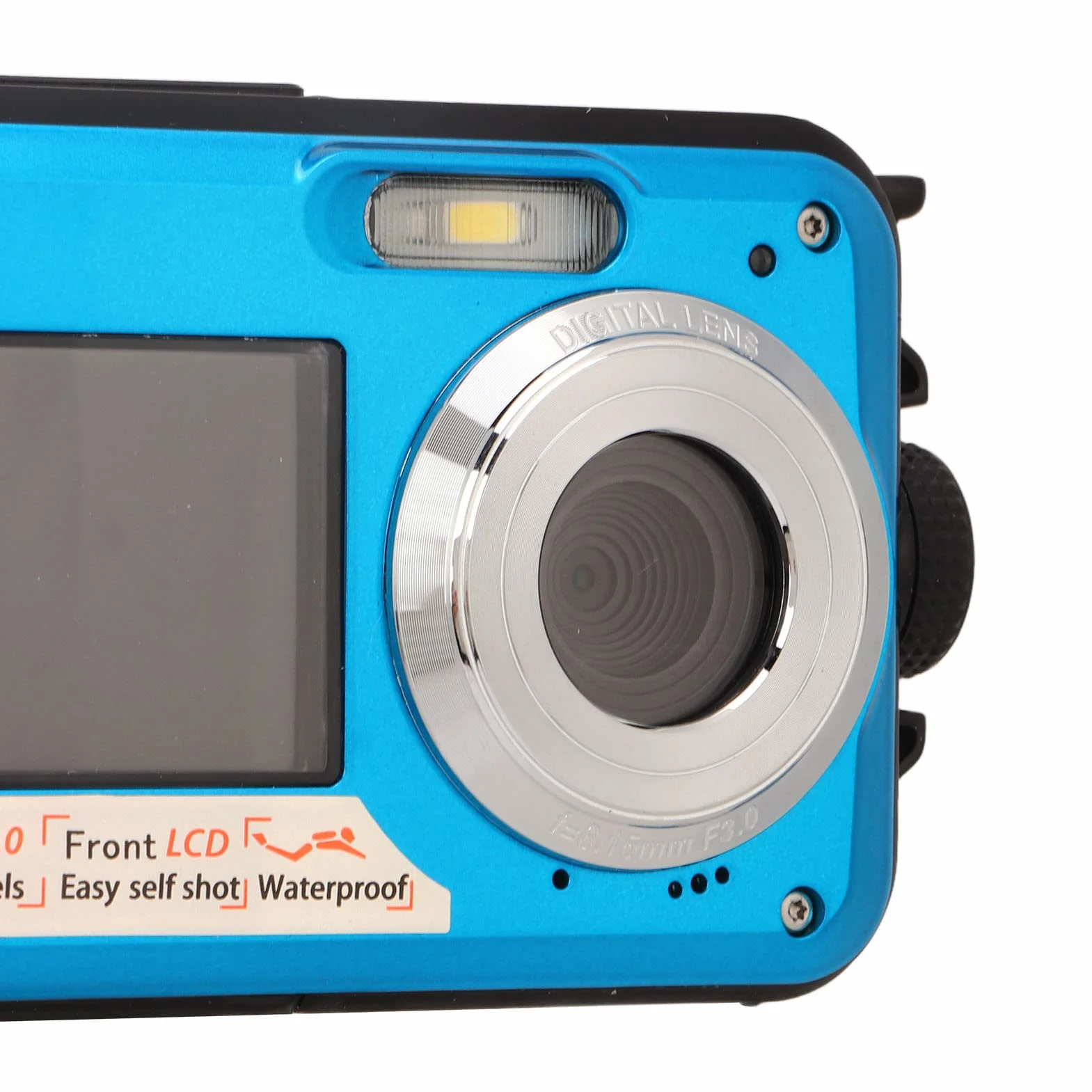 Fotocamera Subacquea, Fotocamera Subacquea da 11FT, Fotocamera Subacquea a Doppio Schermo Full HD 2.7K 48MP Autofocus Selfie con Cinghia Galleggiante, Fotocamera Subacquea con