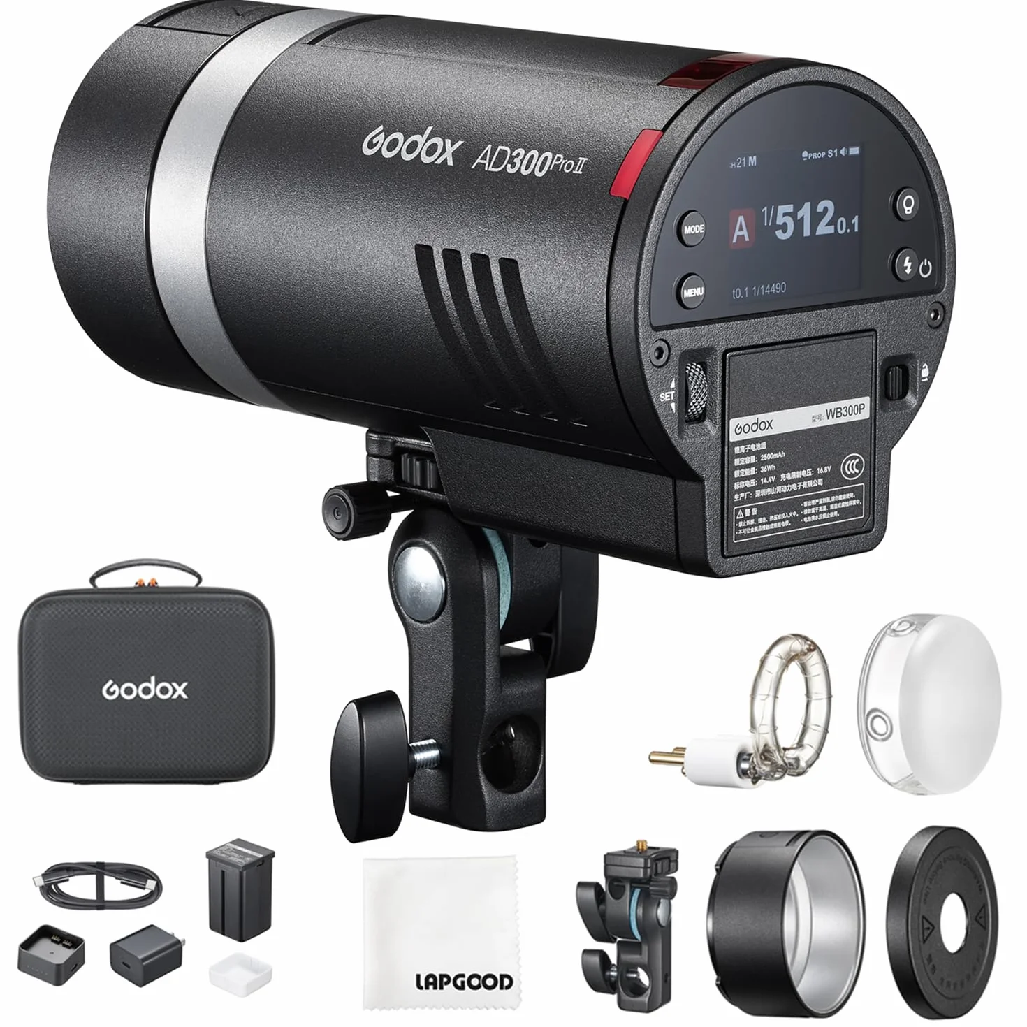 GODOX AD300 Pro II AD300Pro II Outdoor Flash,AD300PROII 300Ws Studio Flash Monolight 2.4G 1/8000 HSS Recycle Time 0.01~1.5s,12W Bi-Color Modeling Light,(AD300Pro Upgraded)