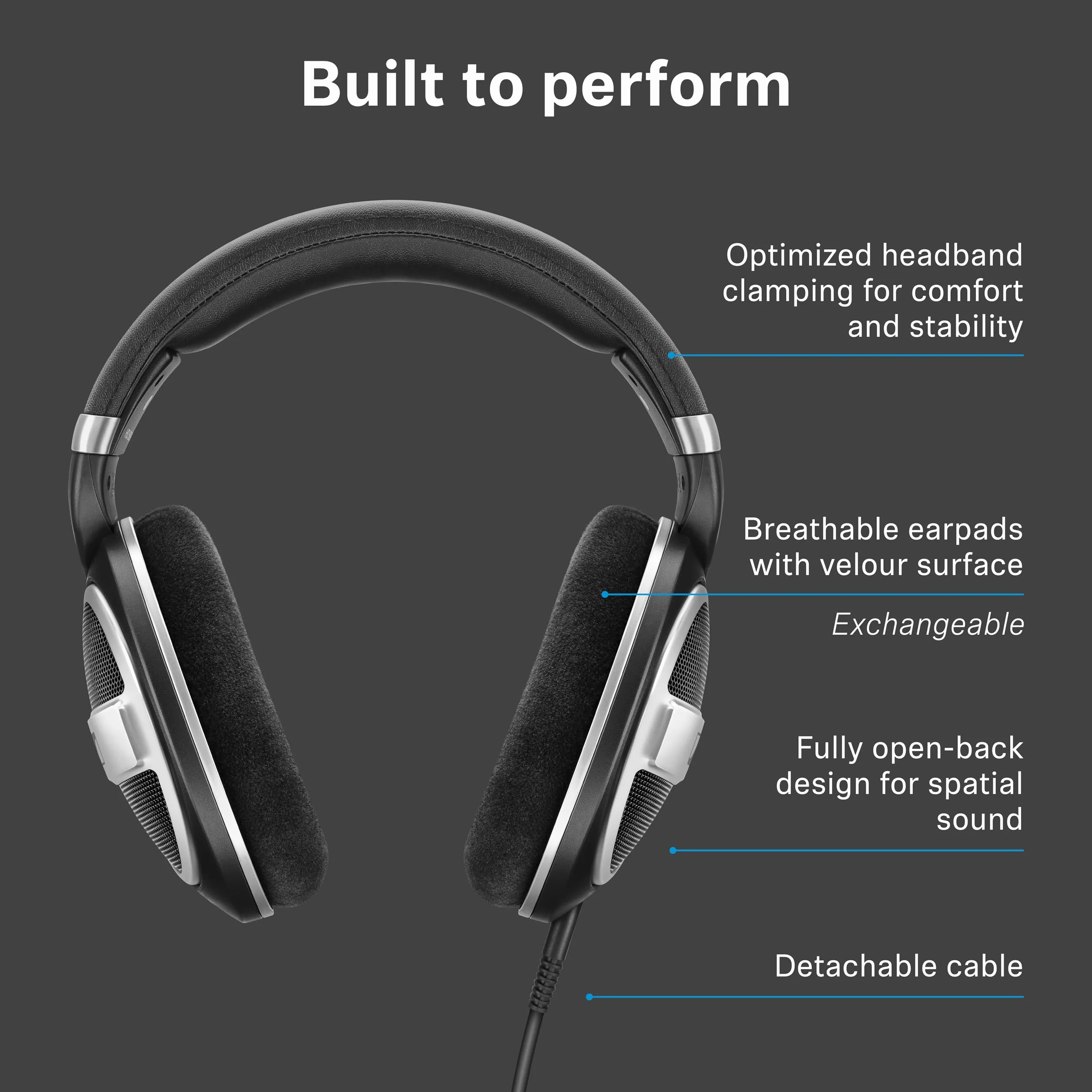 Sennheiser HD 599 Cuffie Aperte sul Retro, Edizione Speciale, Nero
