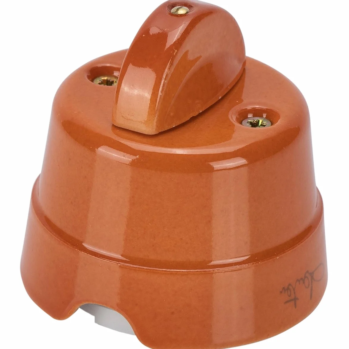 FANTON Pulsante rotativo a manopola in ceramica 10AX 250V vintage porcellana colore terracotta