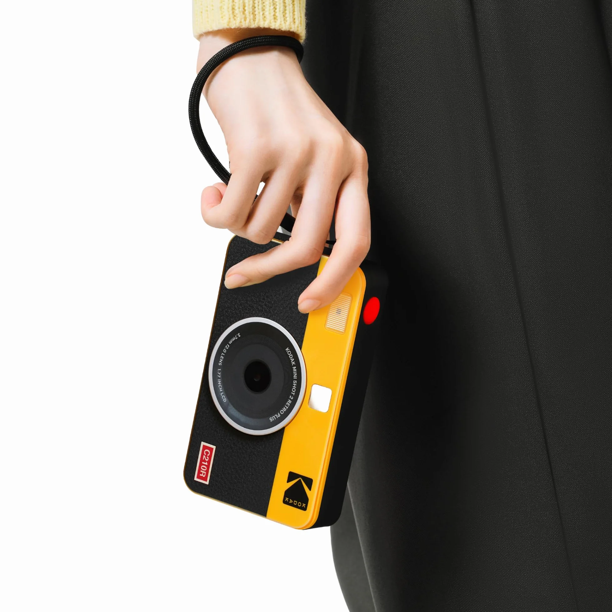 KODAK Mini Shot 2 Retro 4PASS 2-in-1 Fotocamera Istantanea & Stampante Fotografica (5.3x8.6cm) + 8 Fogli, Giallo
