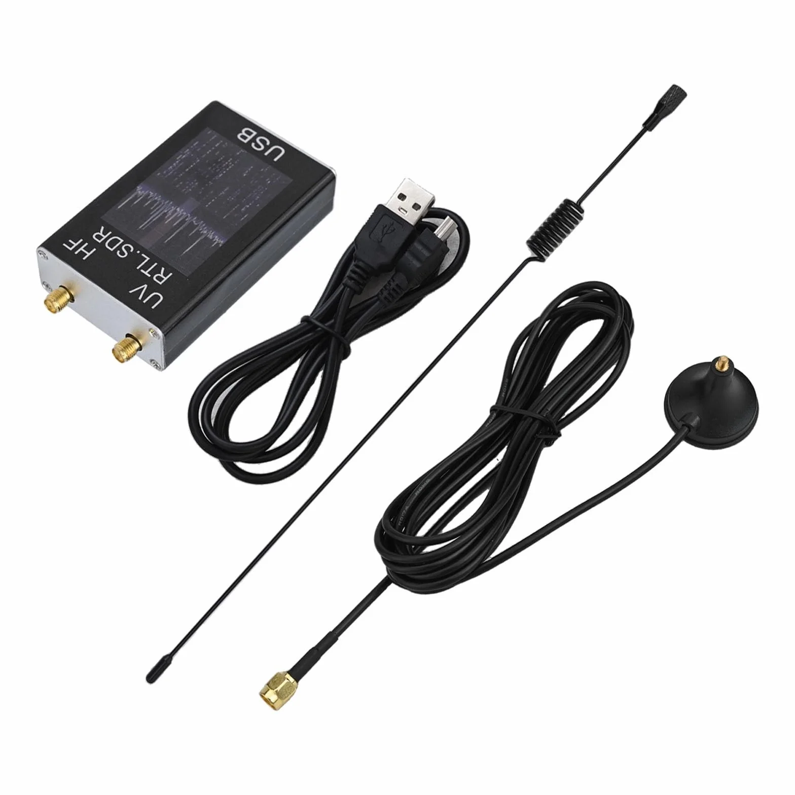 RTL- Ricevitore sintonizzatore USB con chipset R820T2 e RTL2832U, 100 kHz a 1,7 GHz HF VHF UHF analizzatore di spettro per prosciutto, onde corte, NOAA, FM