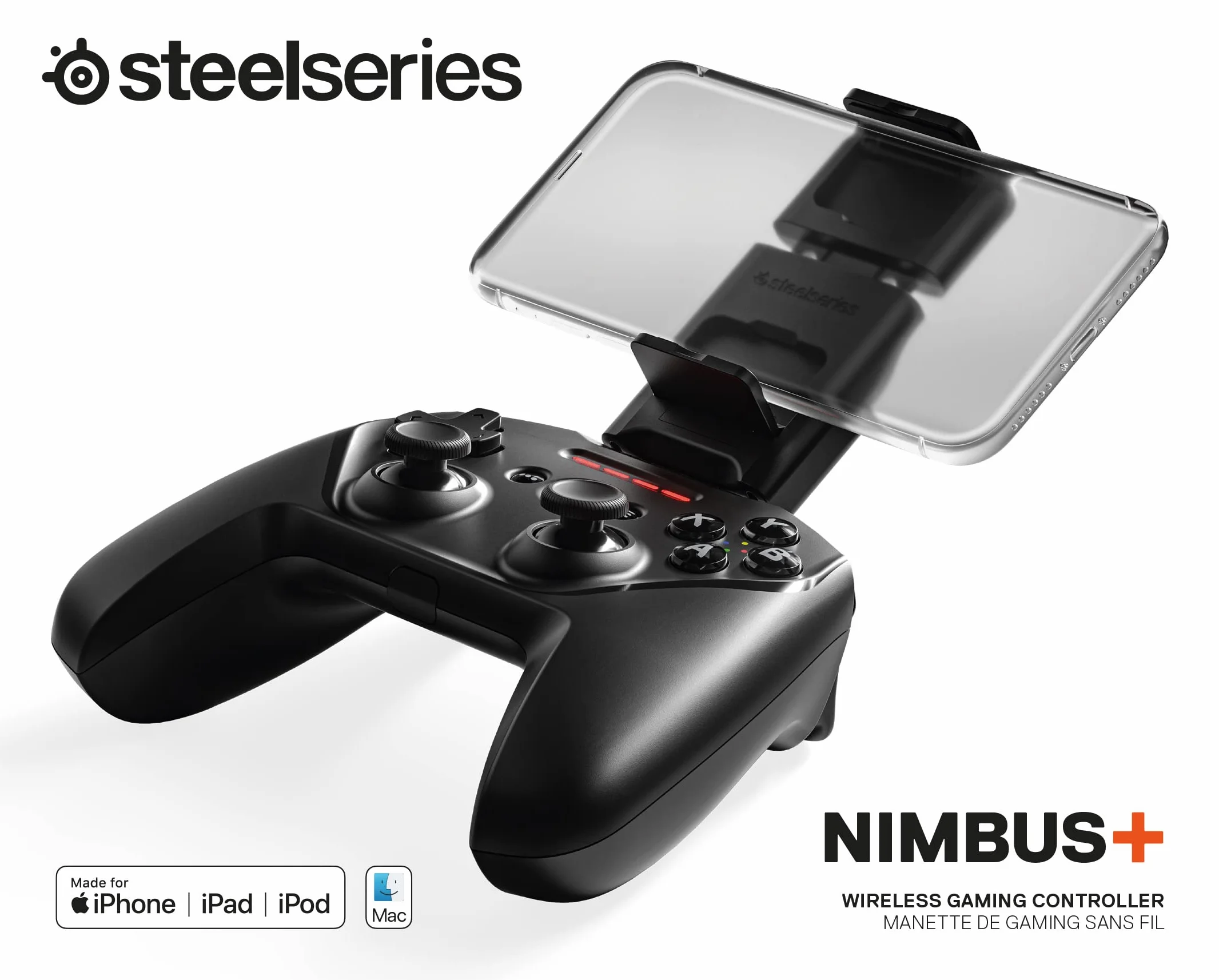 SteelSeries Controller di gioco wireless Nimbus+ - ricaricabile - per iPhone, iPad, iPod e Apple TV