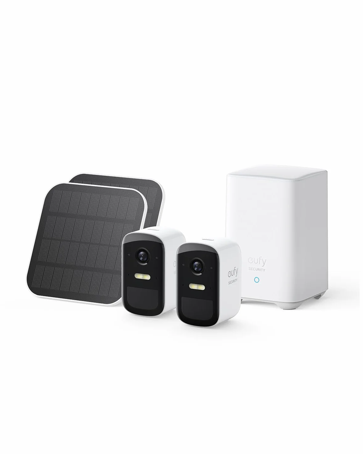 eufy Security eufyCam 2C Kit 2 cam con pannello solare, telecamera wireless per esterni 1080p HD, IP67, visione notturna, compatibile HomeKit, sistema sicurezza domestica (Ristrutturato)