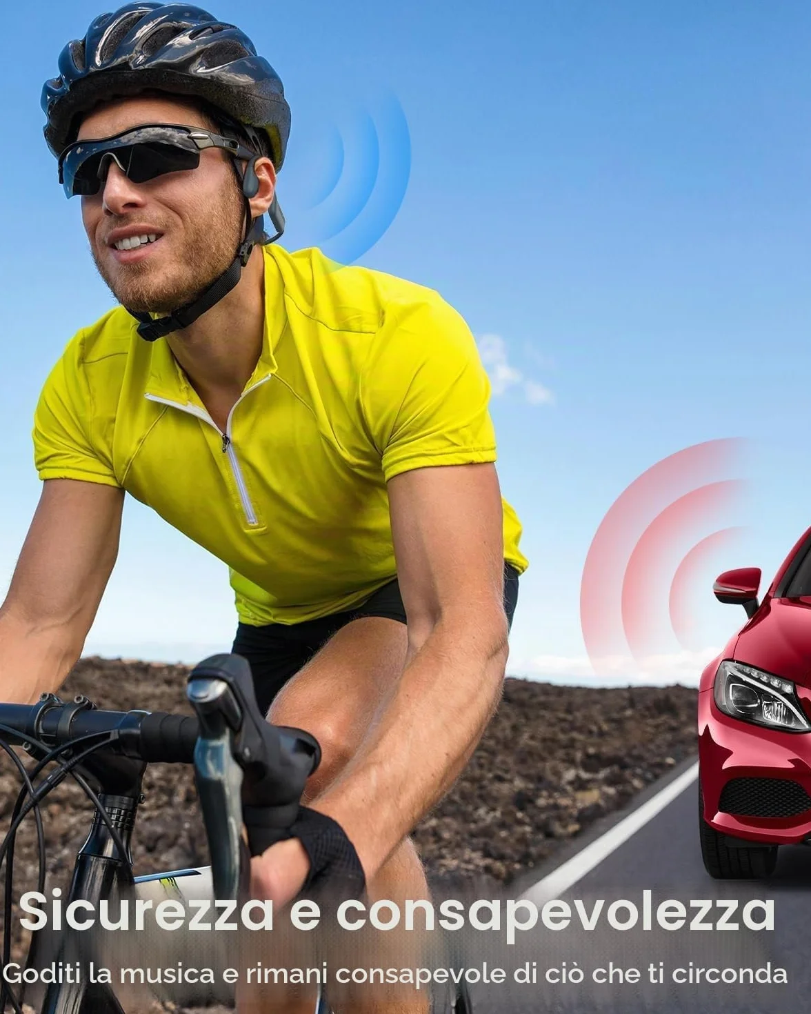 MONODEAL Cuffie da nuoto IP68 impermeabili con suono osseo Bluetooth 5.4, cuffie Bone Conduction Headphones con memoria lettore MP3 da 8 GB, cuffie aperte per nuoto corsa