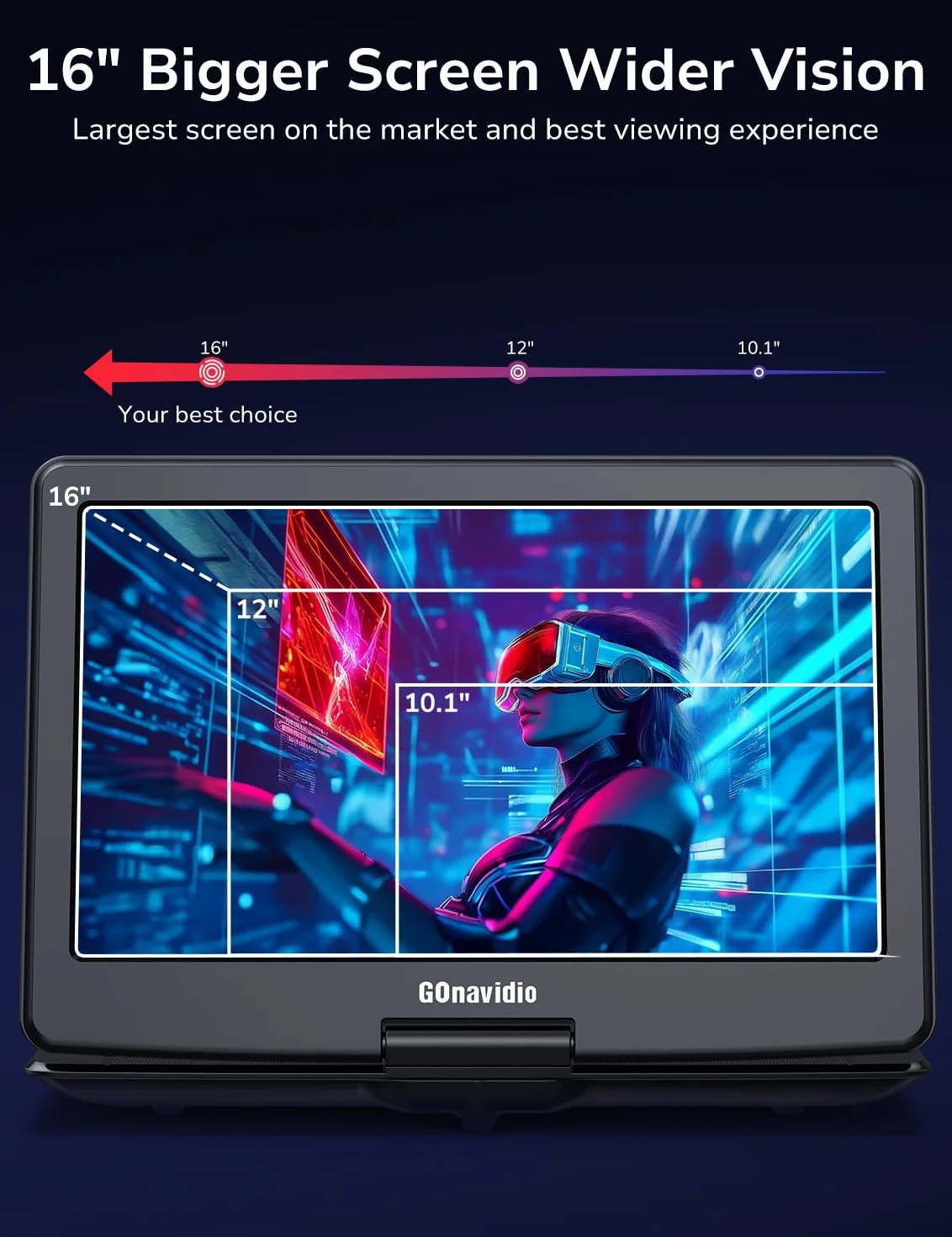 Lettore DVD portatile 18 pollici schermo 16 pollici 1600x900 HDMI USB batteria ricaricabile 5H