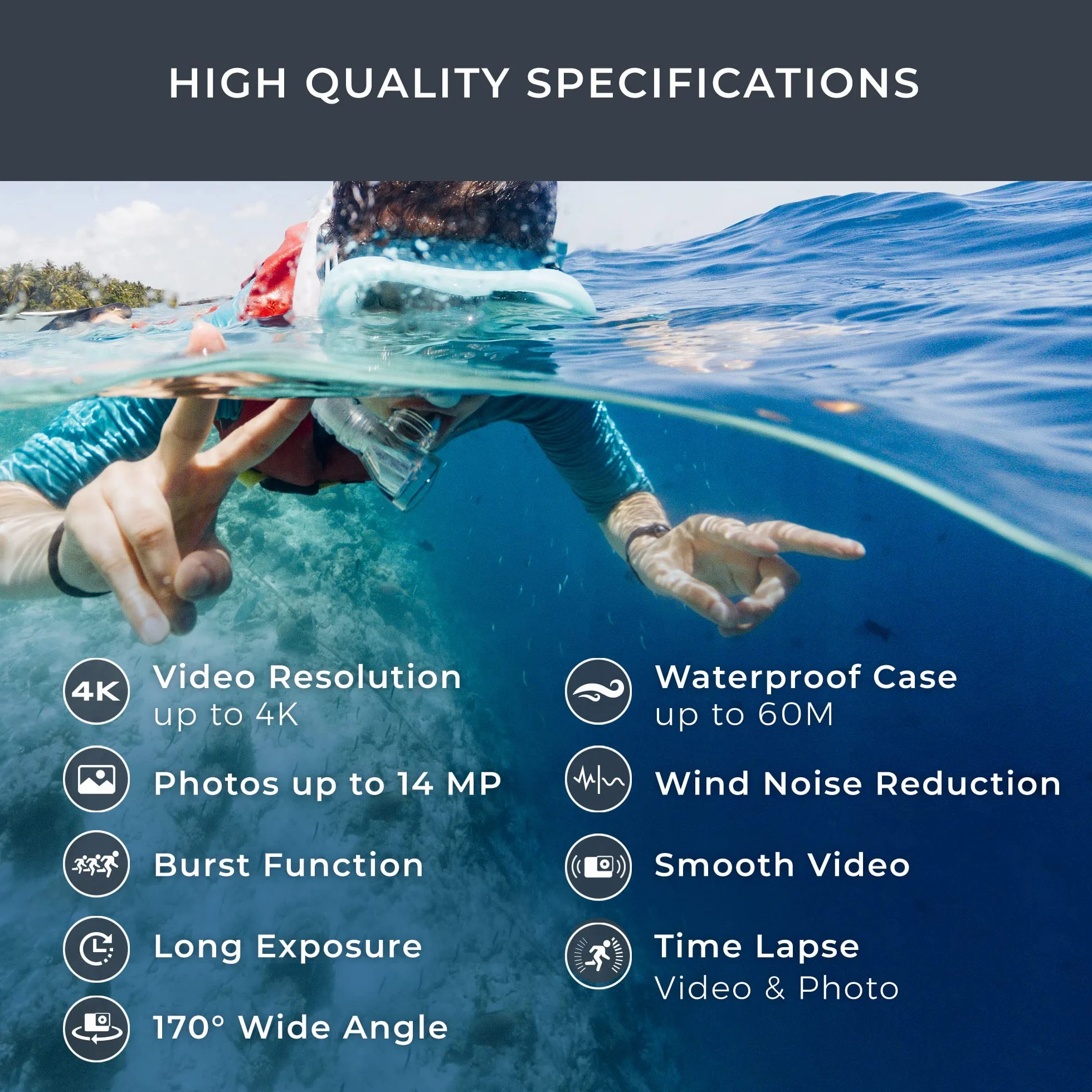 GoXtreme 3R30040 Blackhawk 4K+ Actioncam 4K-60Fps, Nero