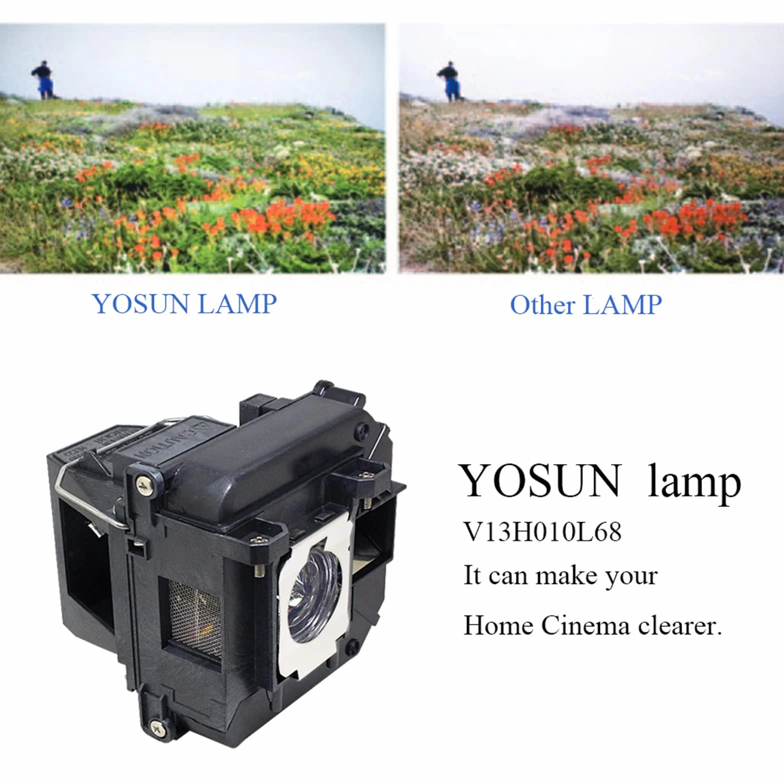YOSUN Lampada del proiettore per Epson Elplp68 v13h010l68 eh-tw5900 eh-tw5910 eh-tw6000 eh-tw6000w eh-tw6100 eh-tw6100w eh-tw6515c eh-tw5800c eh-tw6500c Lampada del proiettore