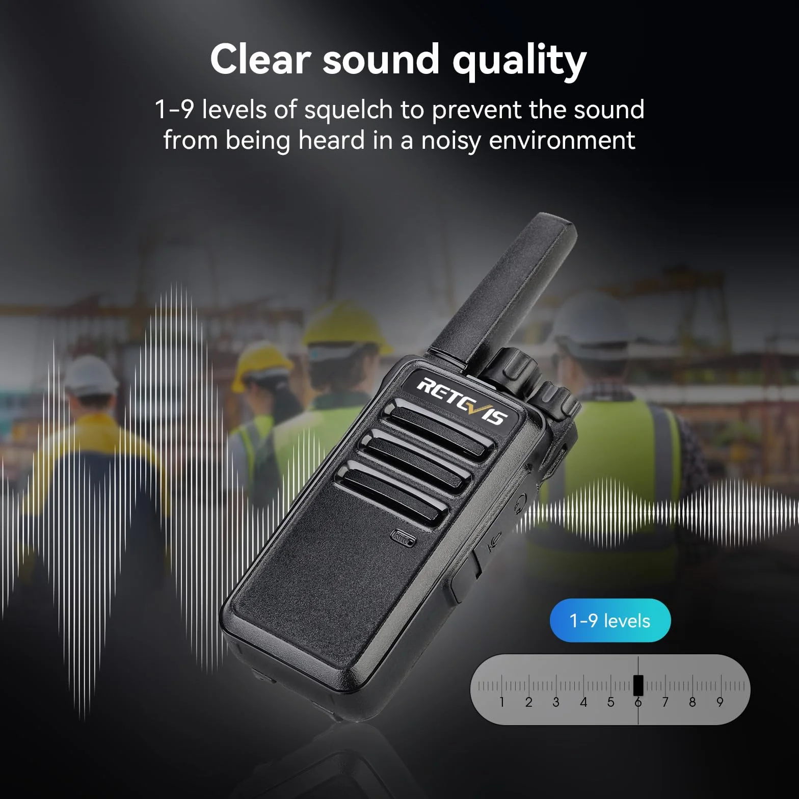 Retevis RT668 Walkie Talkie PMR446 Ricetrasmittenti VOX Anticaduta Antipolvere Auricolari 4 Pezzi Nero