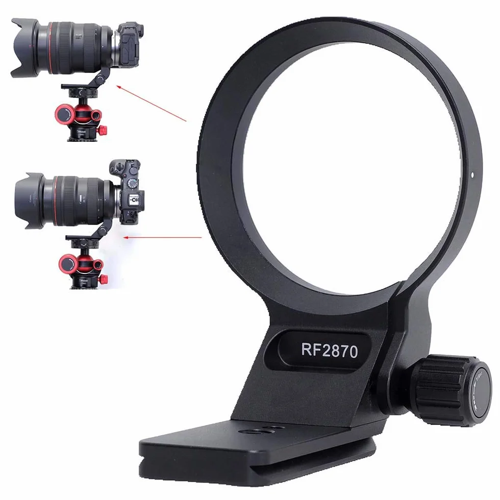 iShoot Supporto ad anello con supporto in metallo da 74,5 mm compatibile con Canon RF 28-70 mm f/2L USM, supporto per lenti e supporto per lenti è Arca-Swiss Fit piastra a sgancio rapido