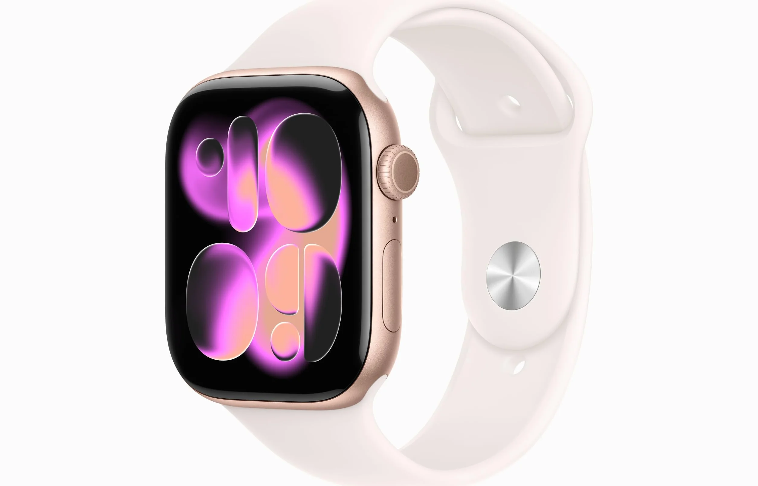 Apple Watch Series 11 [GPS + Cellular, 46mm] Cassa Oro Rosa in Alluminio con Cinturino Sport Rosa Fard, M/L (Ricondizionato)