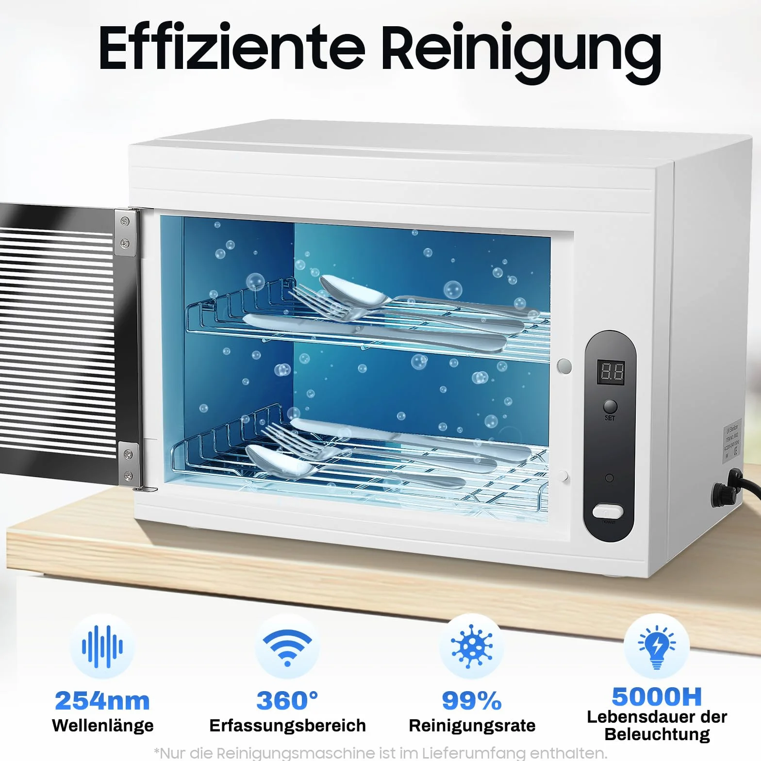 Armadio disinfettante professionale con ozono UV – Sterilizzatore 3 in 1 con display LCD e 3 funzioni timer – Per telefoni cellulari, maschere, gioielli uccidere germi grazie ai LED UV e all'ozon ad