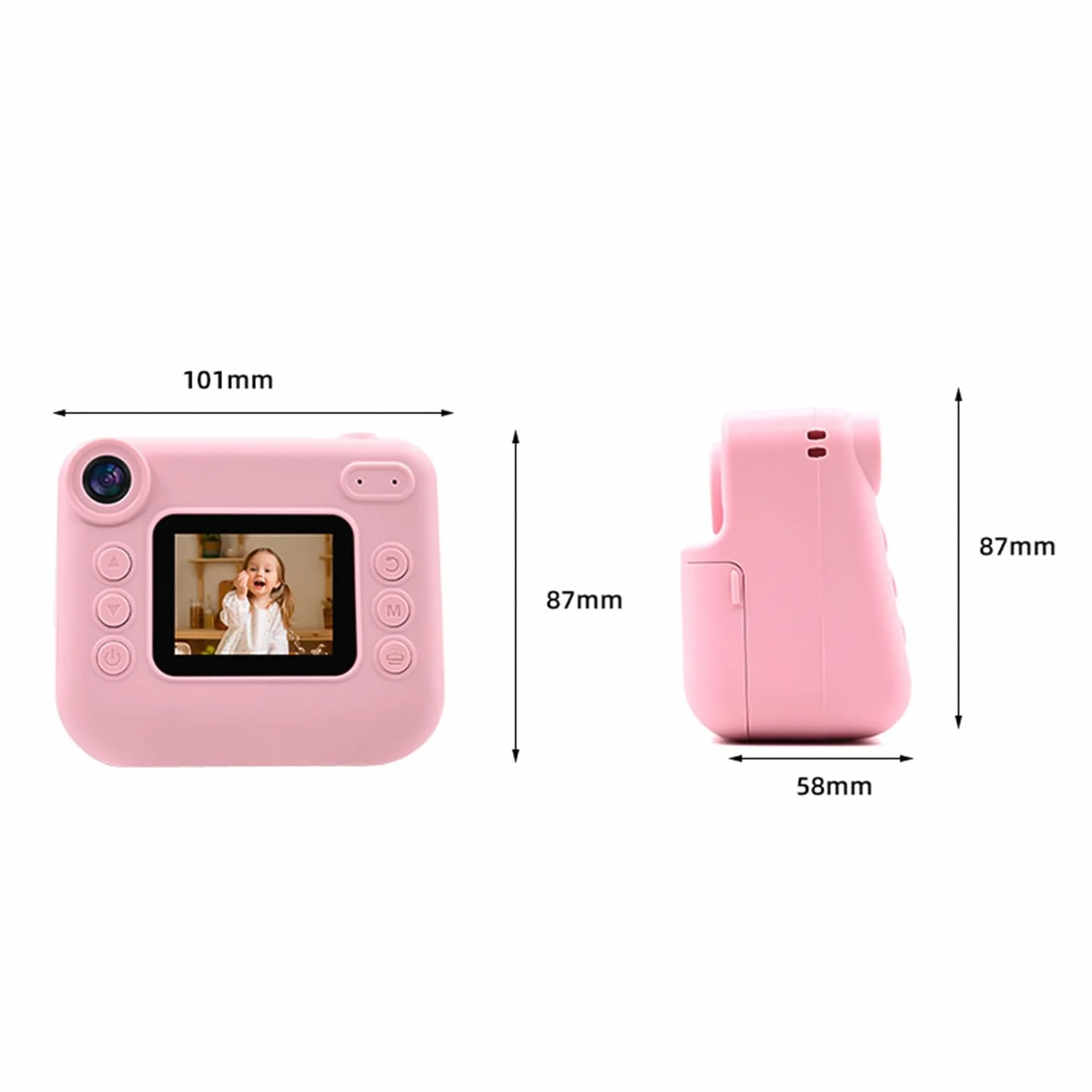 Andoer Fotocamera istantanea per bambini, fotocamera digitale per bambini con carta da stampa, 2,0 pollici, telecamera da viaggio per ragazzi e ragazze 3-14 anni (rosa)