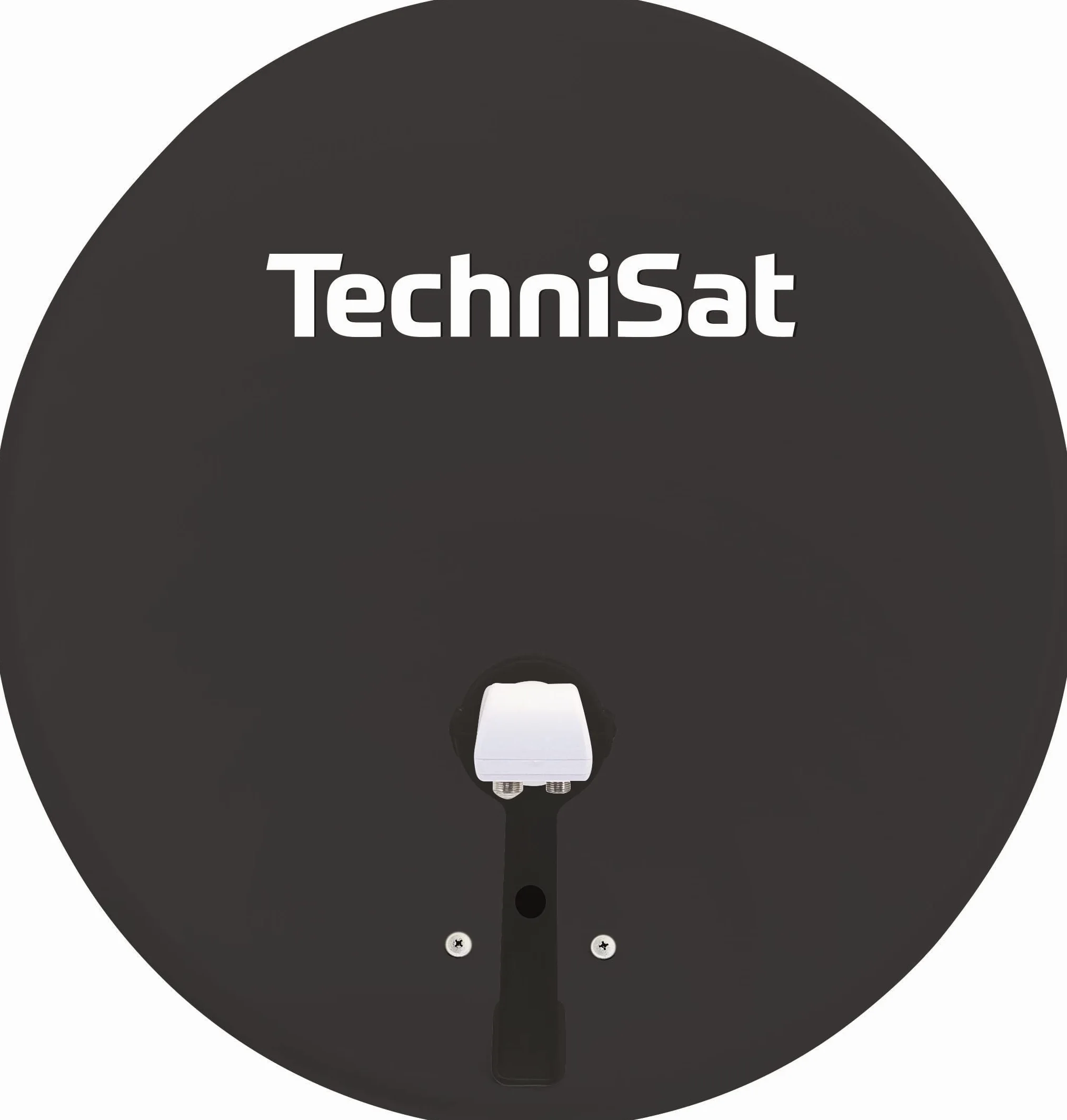 TechniSat TECHNITENNE 60 - Parabola satellitare per 2 utenti (Impianto satellitare digitale da 60 cm, Set completo composto da antenna con supporto per palo e LNB universale a doppia uscita) Antracite