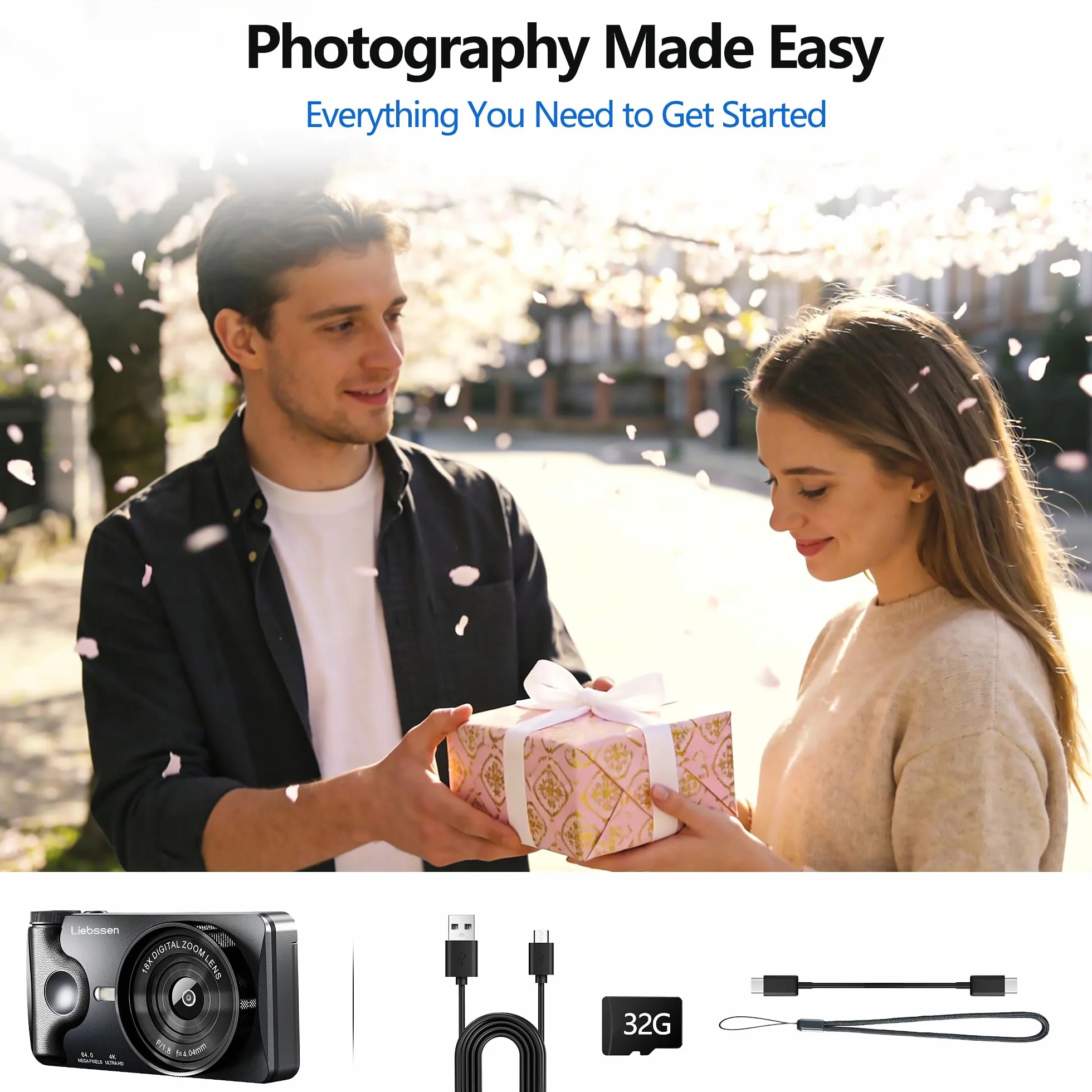 Fotocamera Digitale 4K 64MP Autofocus Ribaltabile 3,0" 180° Ricaricabile Portatile per Foto&Vlog, Time Lapse, Slow Motion&20 Filtri 2000mAh 32GB, per Creator Social, Bambini e Principianti (Nero)