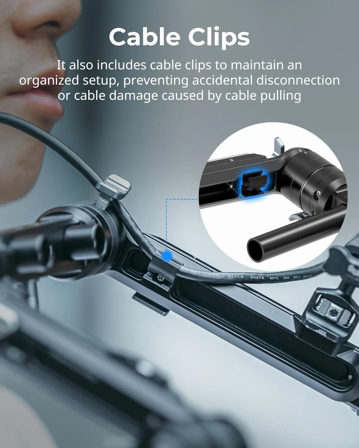 SMALLRIG Supporto a spalla con doppia impugnatura per aste LWS da 15 mm, rotazione One-Touch, supporto a spalla per fotocamera - 5205