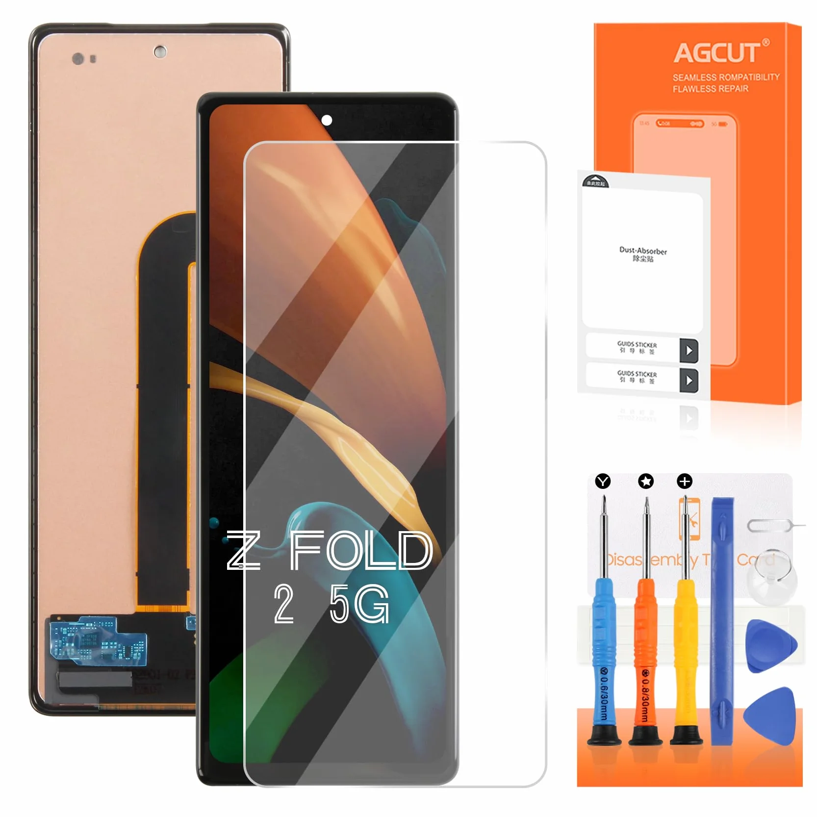 (Schermo esterno) Schermo LCD per Samsung Z Fold2 5G Display LCD per Galaxy Z Fold2 5G SM-F916B SM-F916U 6,23" Schermo di Ricambio Touch Digitalizer Assemblea con Strumenti (Nero Incell, Senza