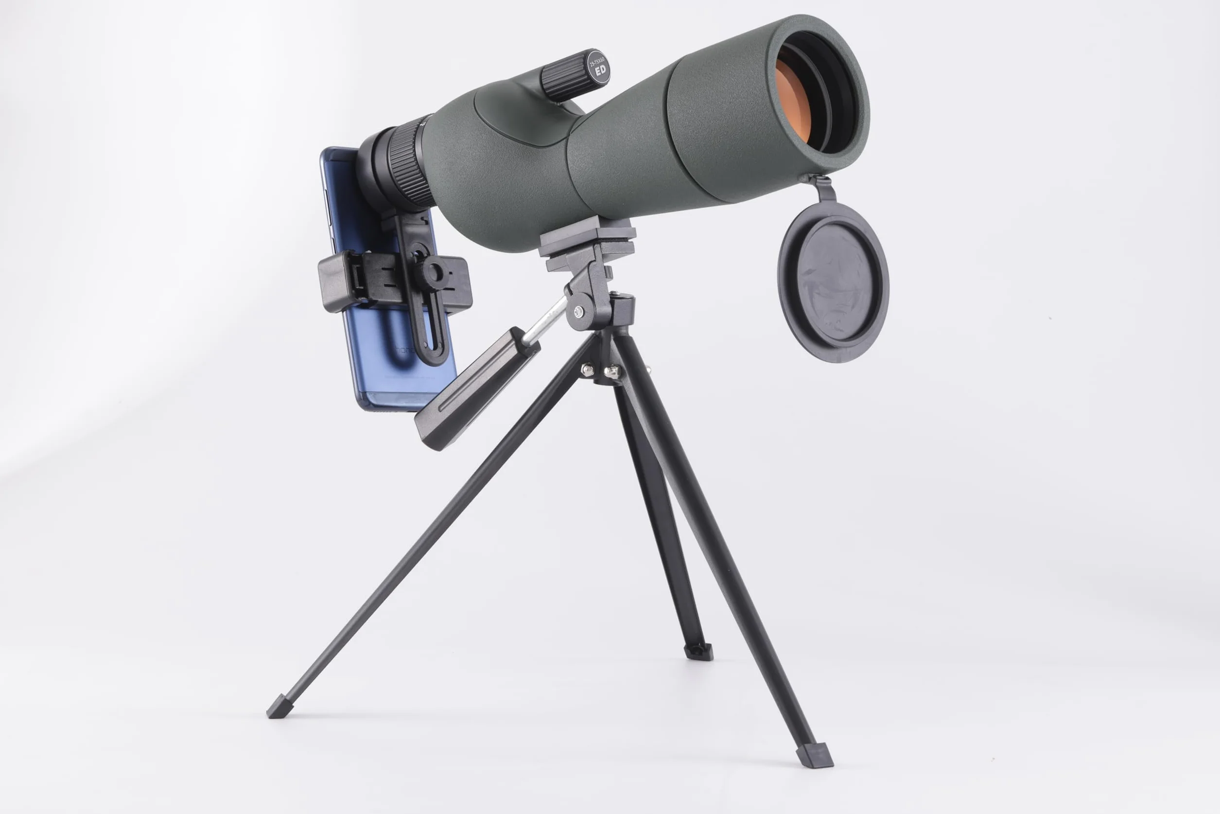 Cannocchiale, 25-75x60 Cannocchiale con Treppiedi, ED FMC Ottica Bak4 Prisma IPX7 Impermeabile Telescopio Spotting Scope con Smartphone Adapter per Tiro a Segno, Birdwatching, Caccia